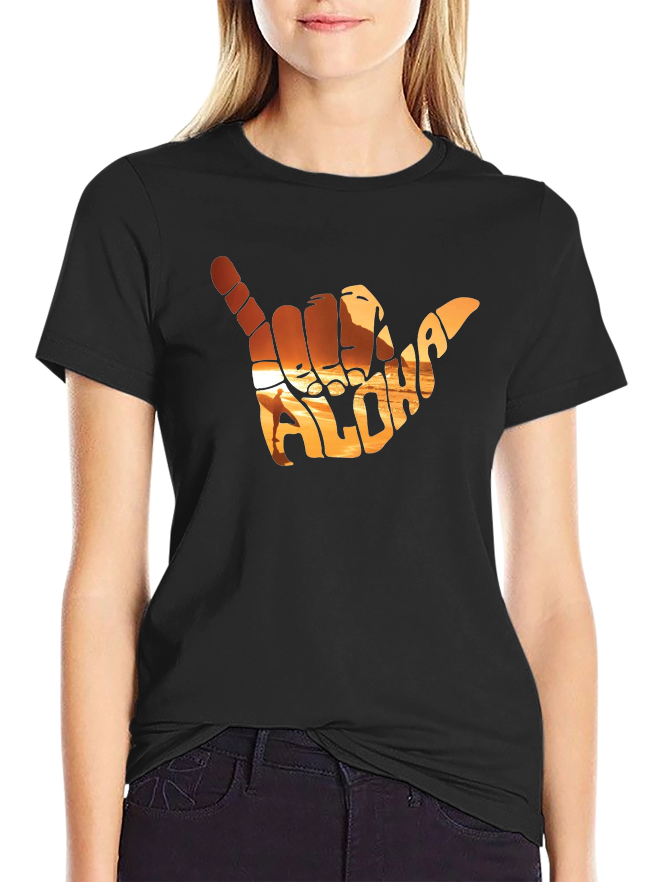 Aloha Shaka Hand T-Shirt - Sunset Graphic Tee