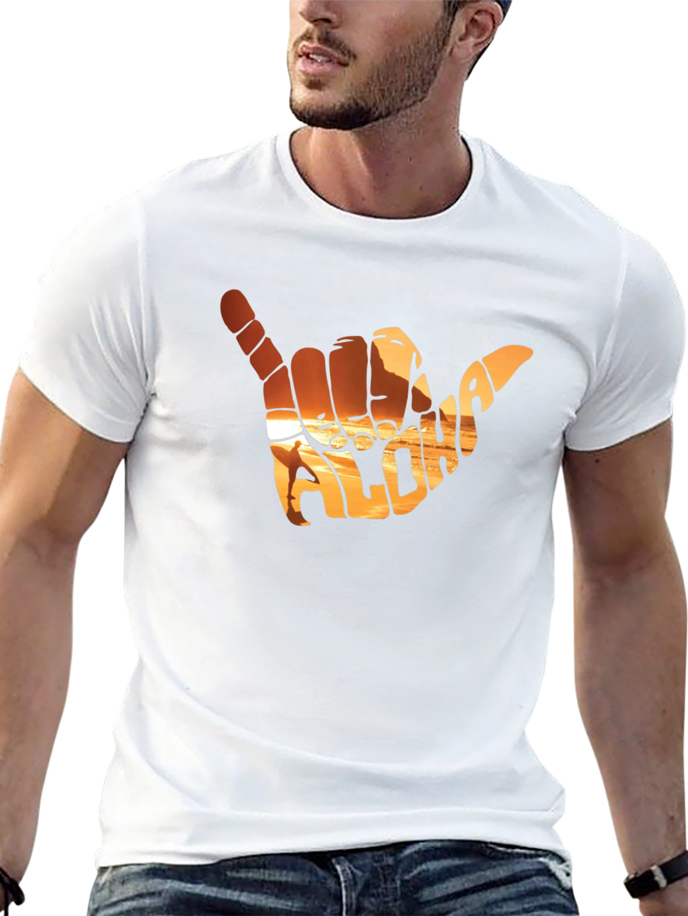 Aloha Shaka Hand T-Shirt - Sunset Graphic Tee