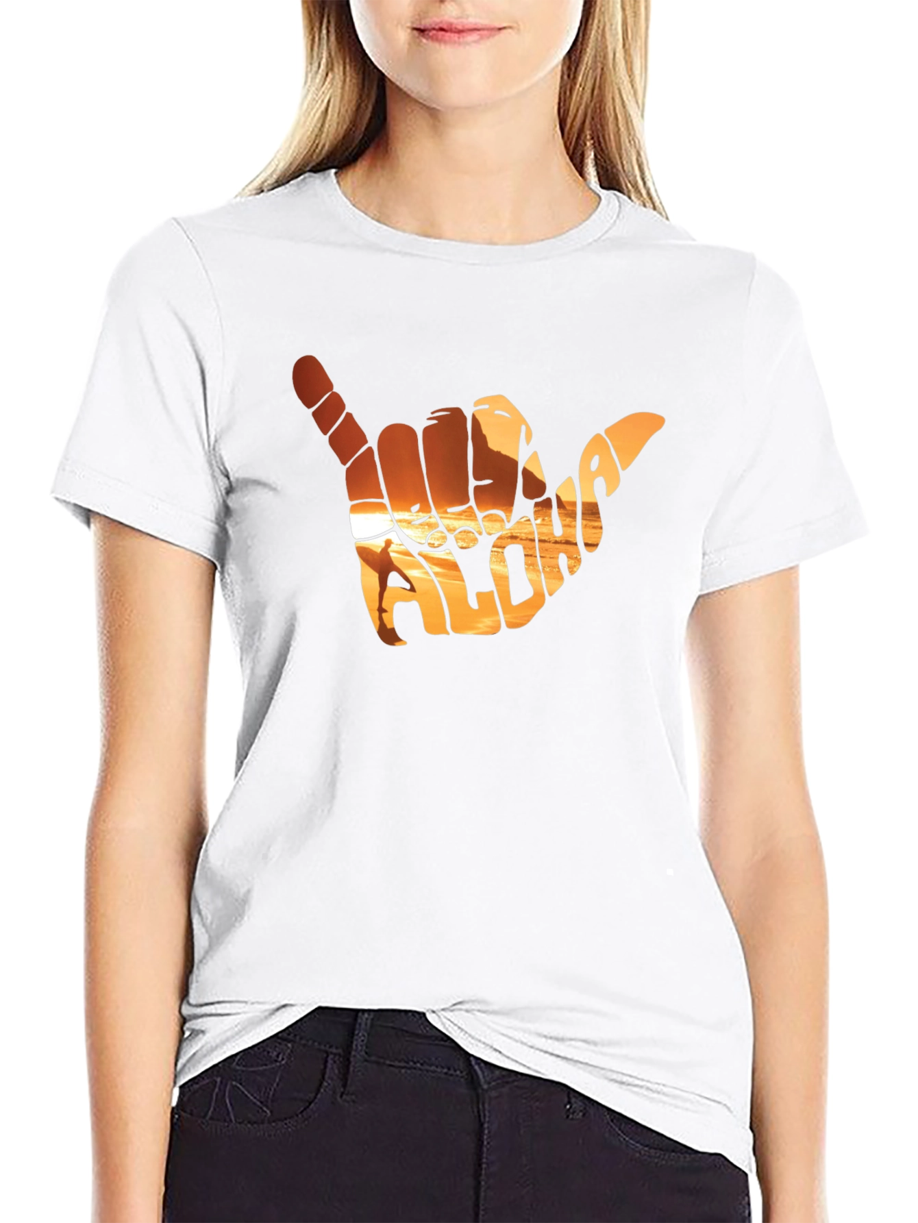 Aloha Shaka Hand T-Shirt - Sunset Graphic Tee