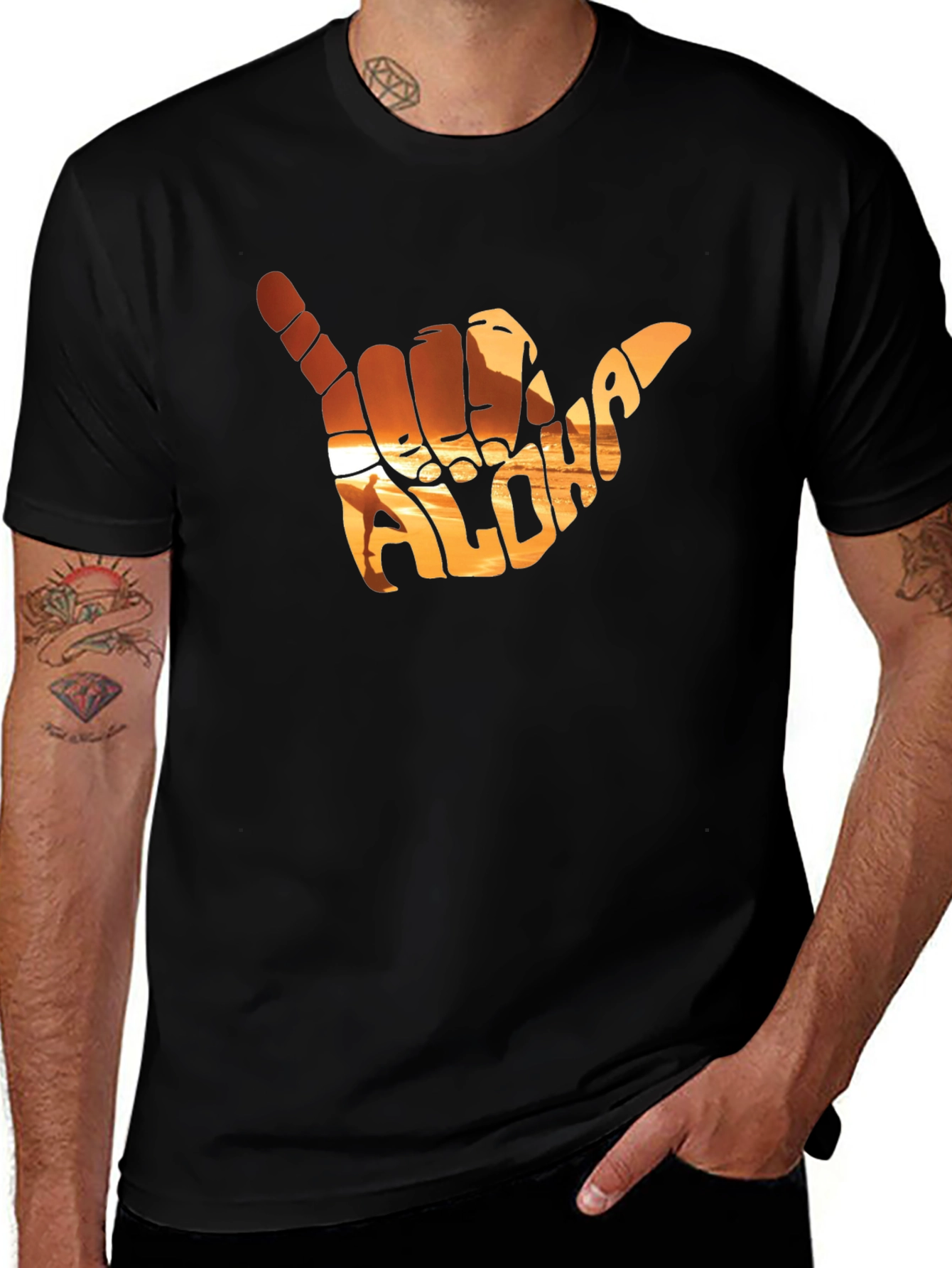 Aloha Shaka Hand T-Shirt - Sunset Graphic Tee
