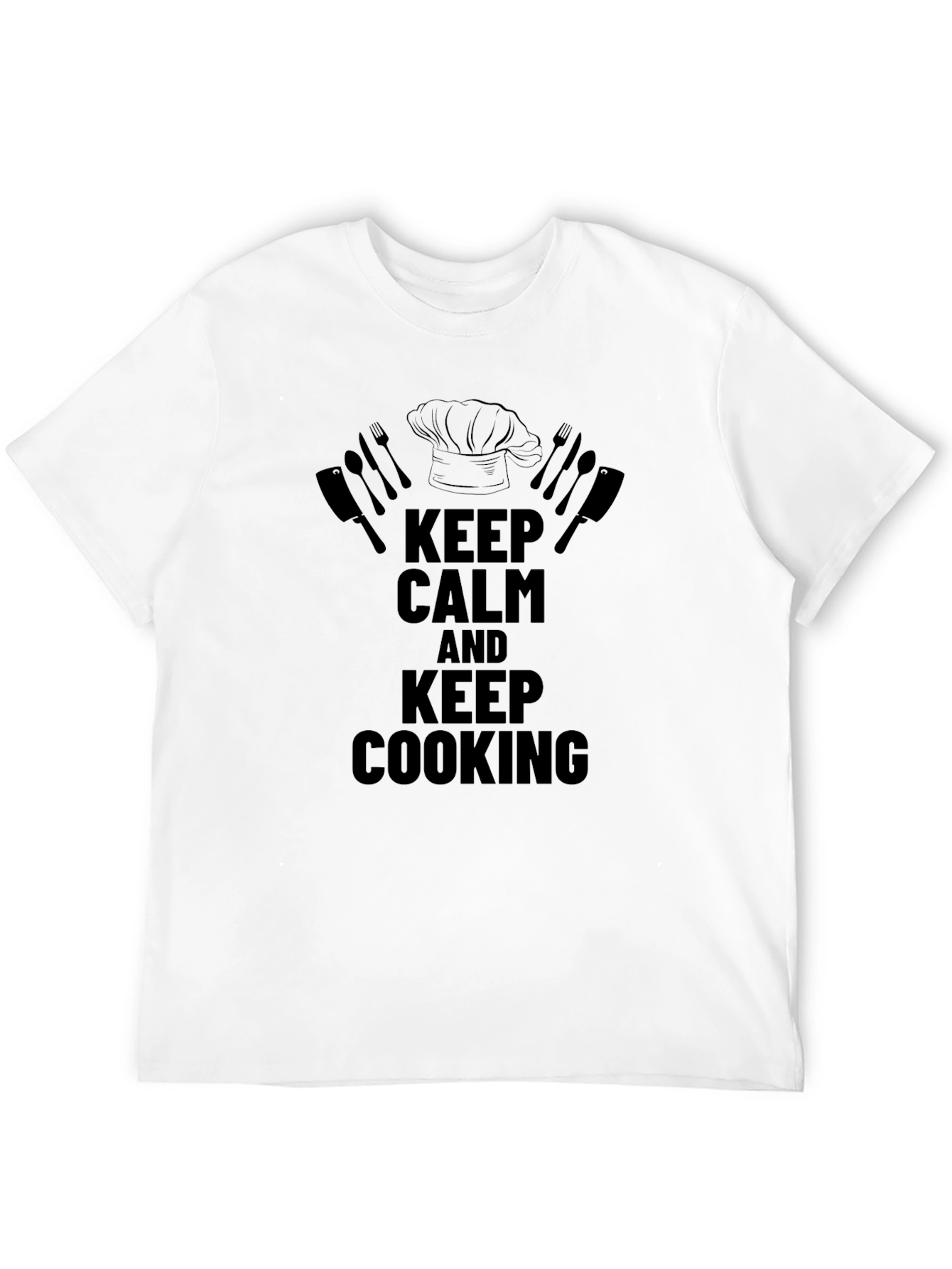 Keep Calm and Keep Cooking T-Shirt - Black