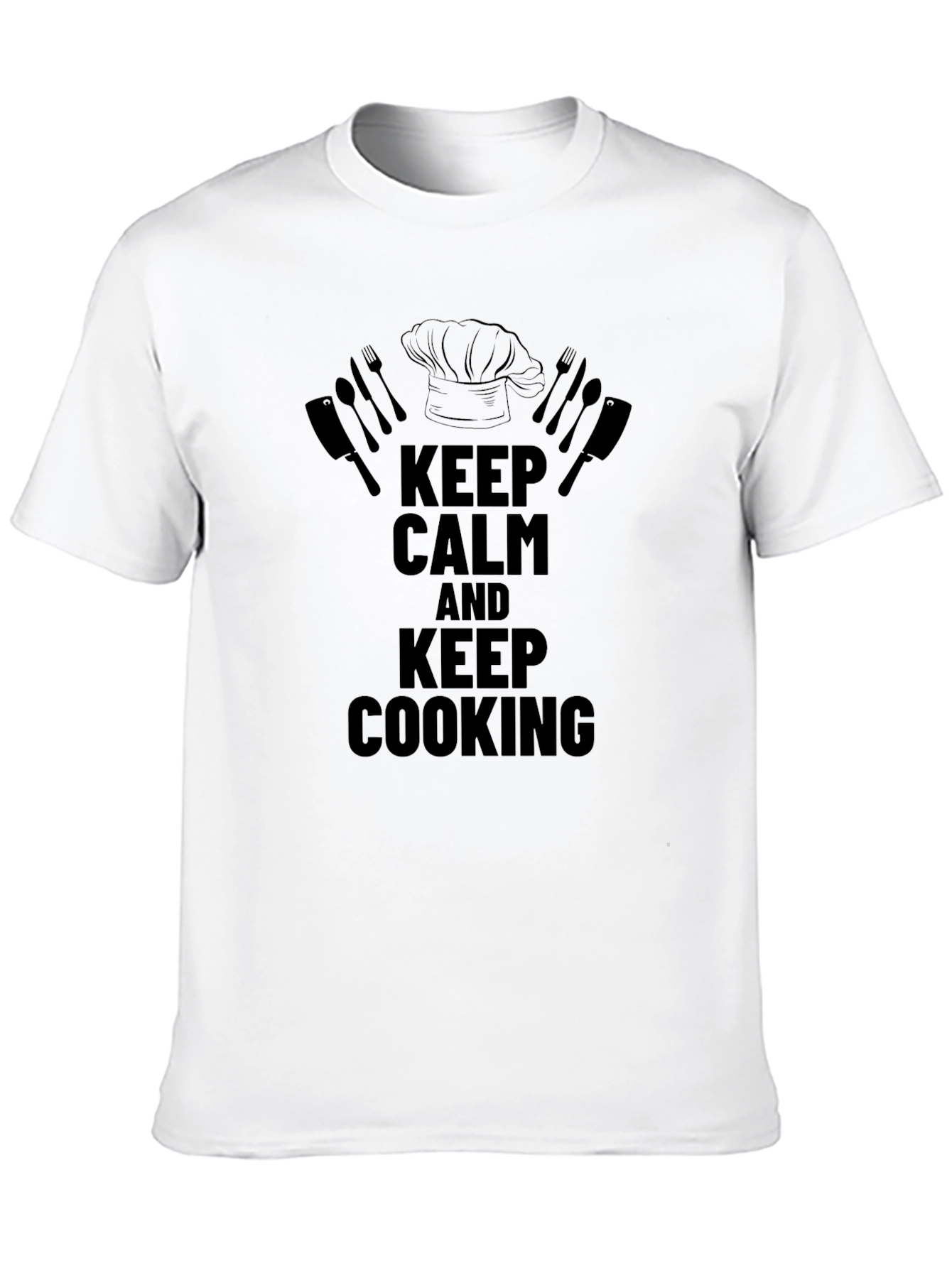 Keep Calm and Keep Cooking T-Shirt - Black