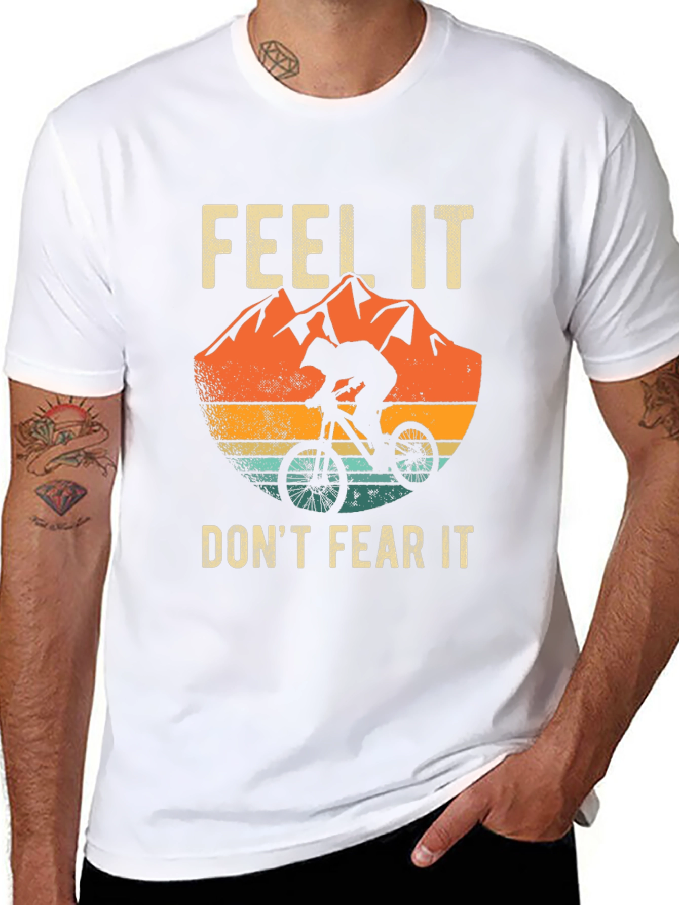 Feel It Dont Fear It Mountain Bike Graphic Tee