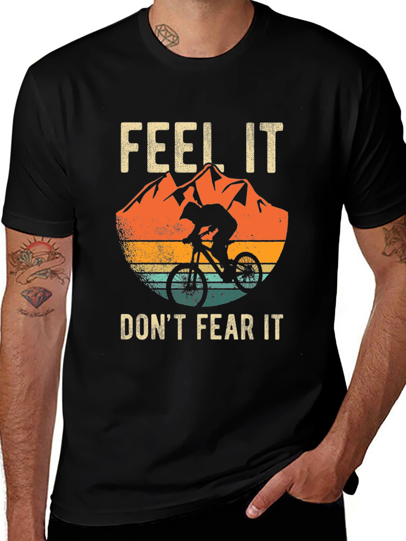 Feel It Dont Fear It Mountain Bike Graphic Tee