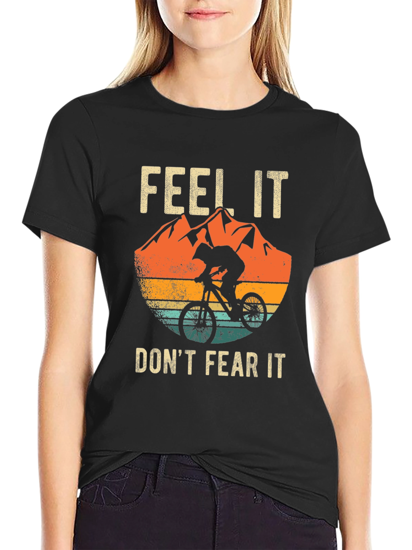Feel It Dont Fear It Mountain Bike Graphic Tee
