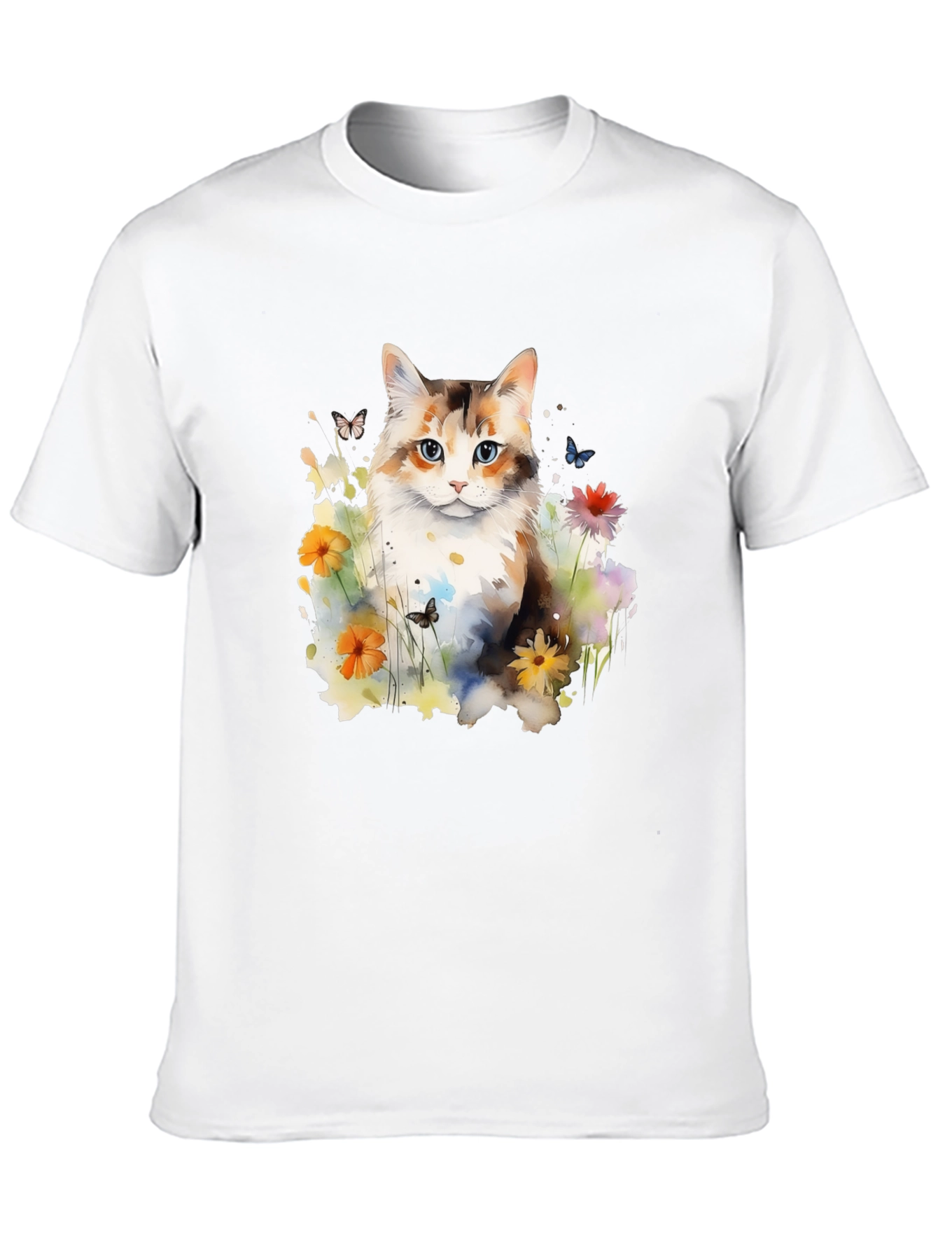 Cat & Floral Graphic Tee