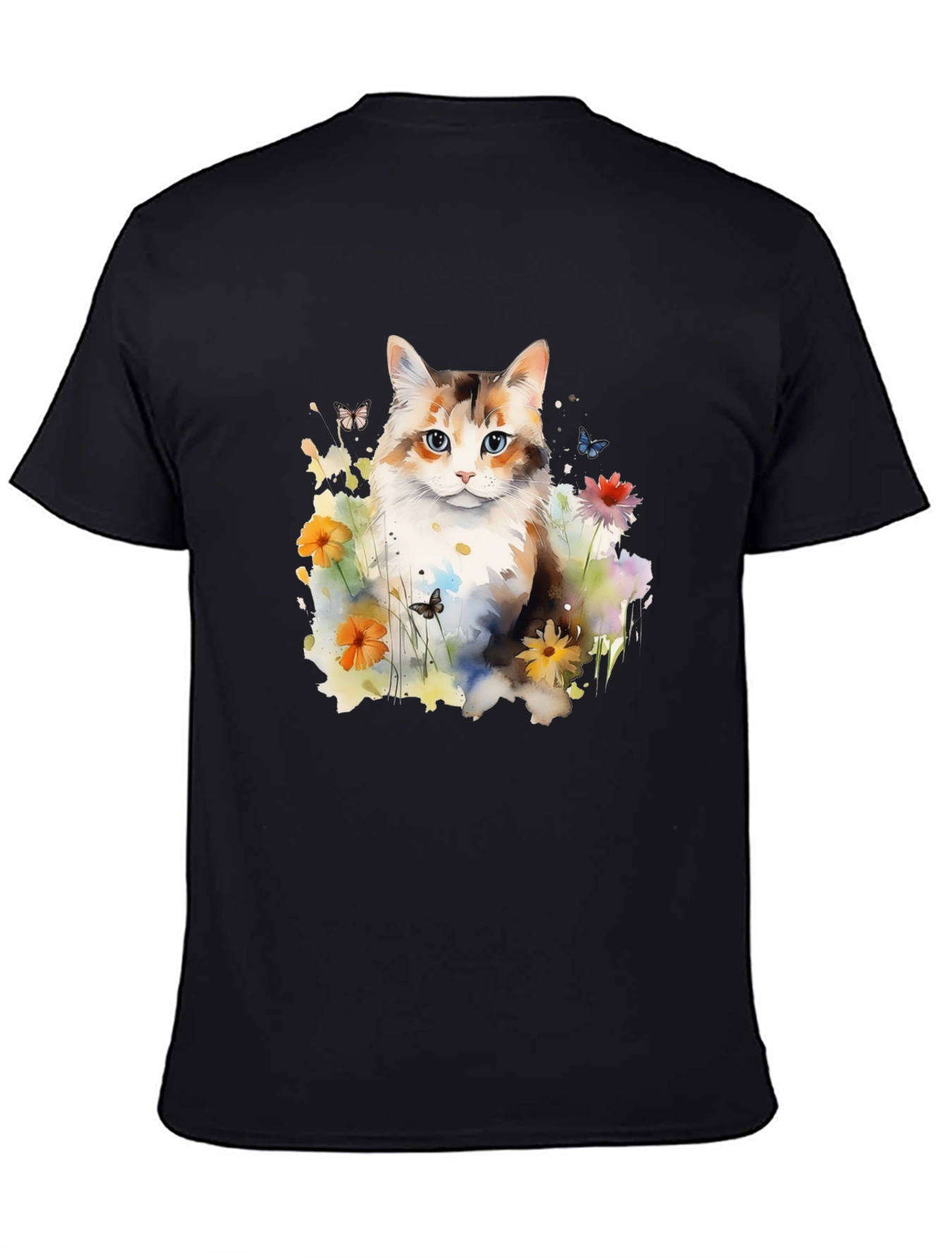 Cat & Floral Graphic Tee