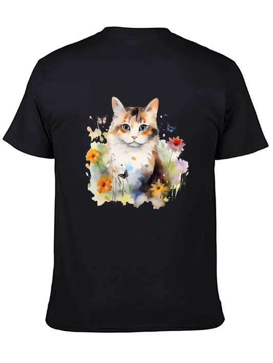 Cat & Floral Graphic Tee
