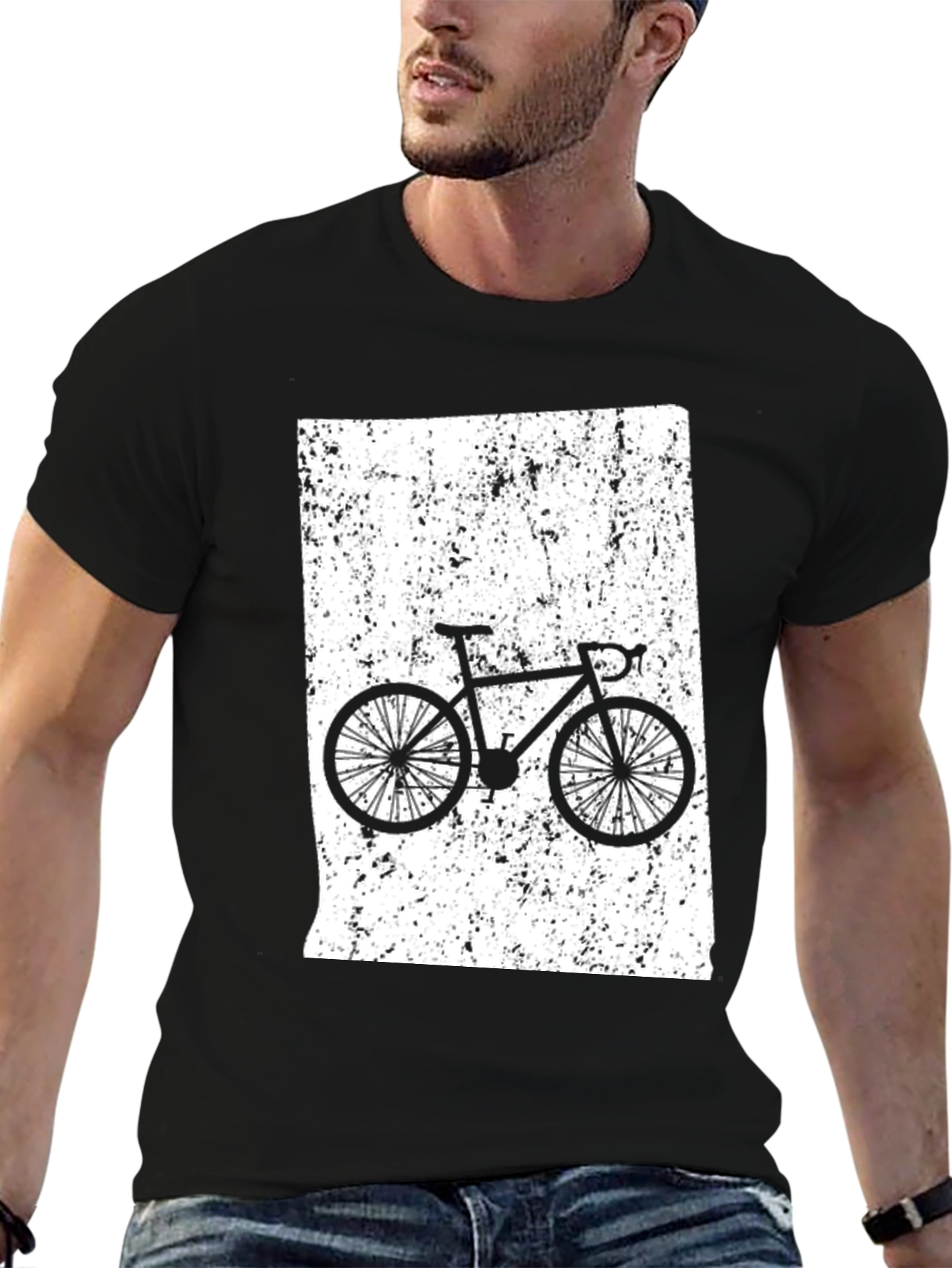 Cycling T-Shirt - Black - Bike Rider Design