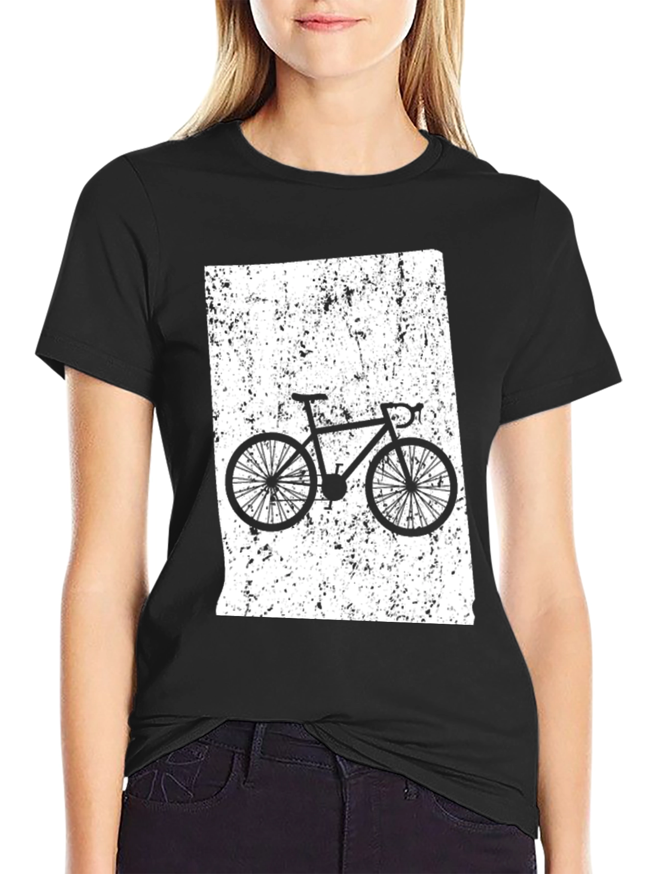 Cycling T-Shirt - Black - Bike Rider Design