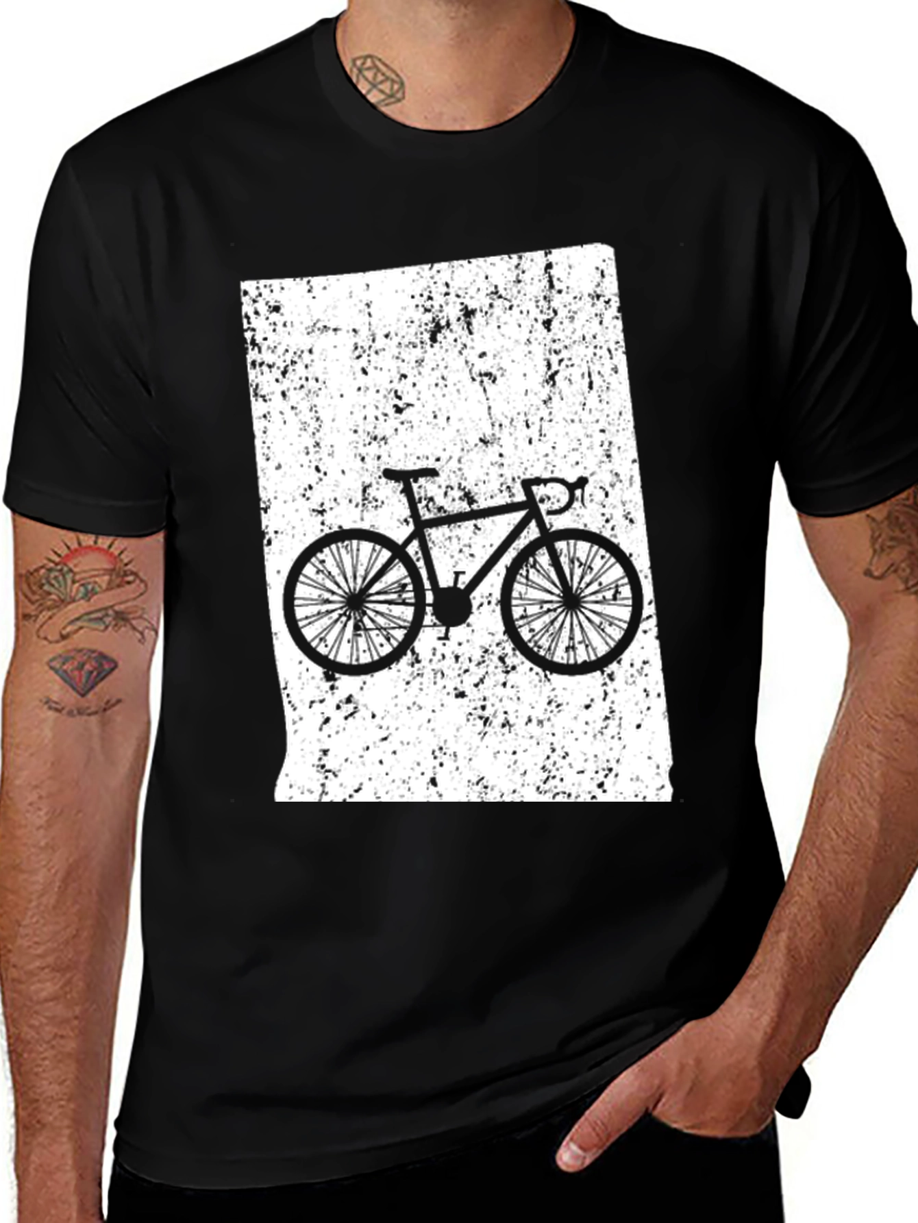 Cycling T-Shirt - Black - Bike Rider Design