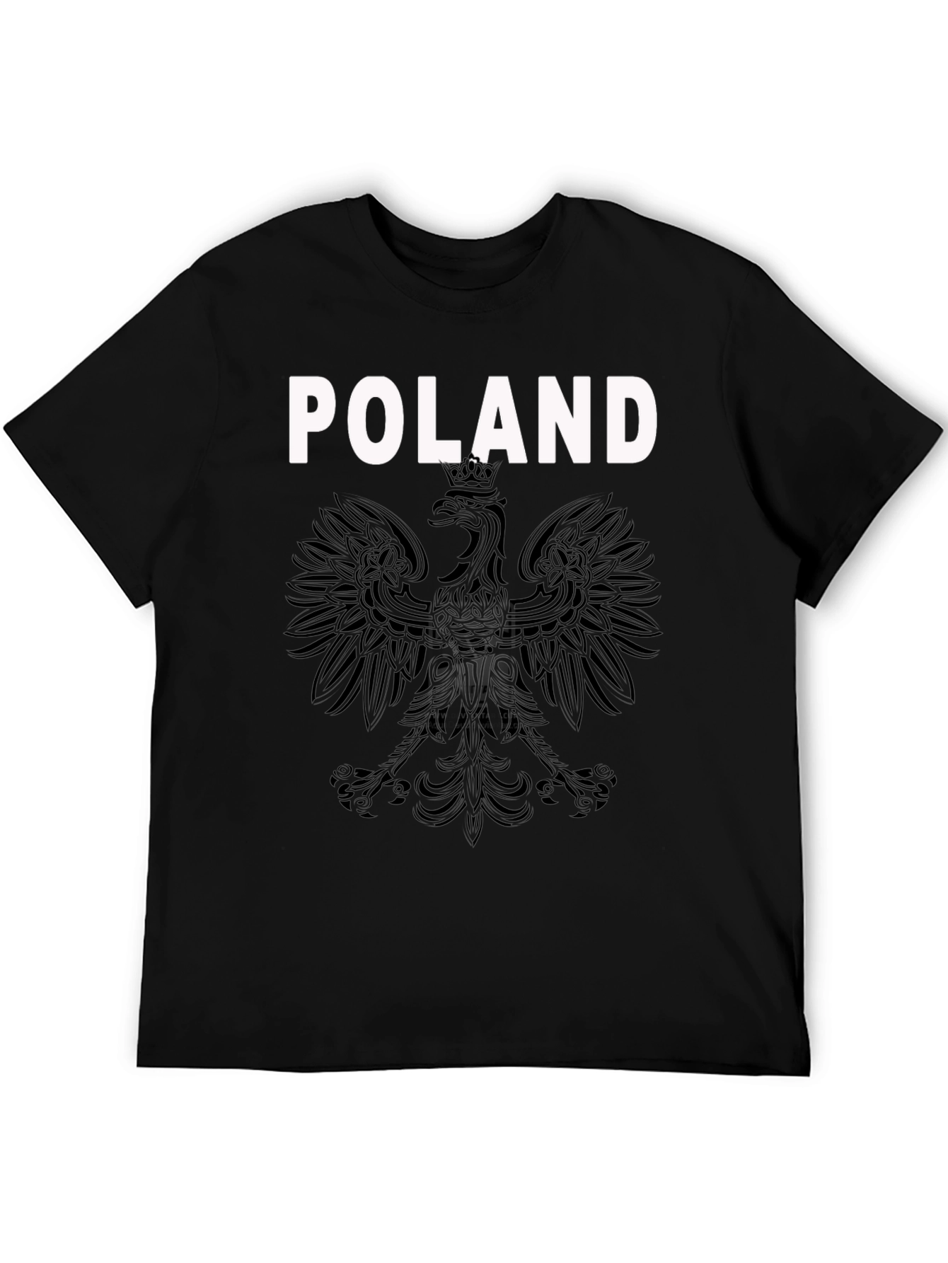 Poland Eagle Crest Graphic T-Shirt - Black