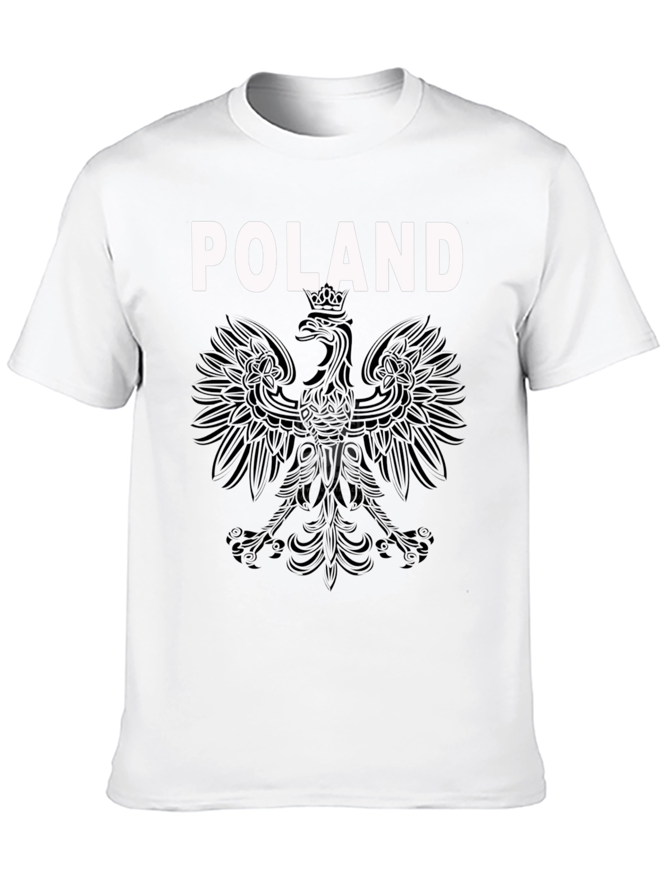 Poland Eagle Crest Graphic T-Shirt - Black
