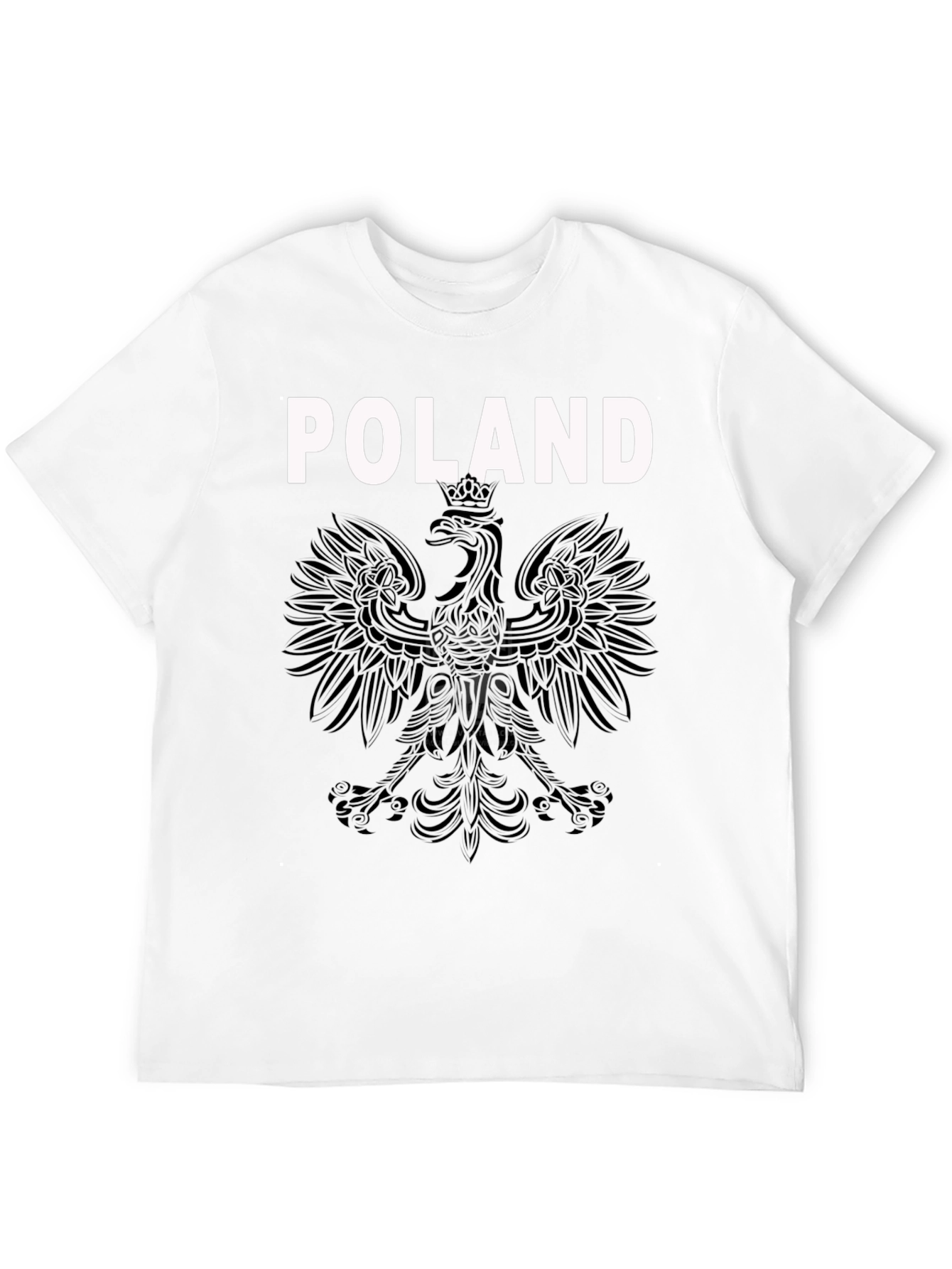 Poland Eagle Crest Graphic T-Shirt - Black