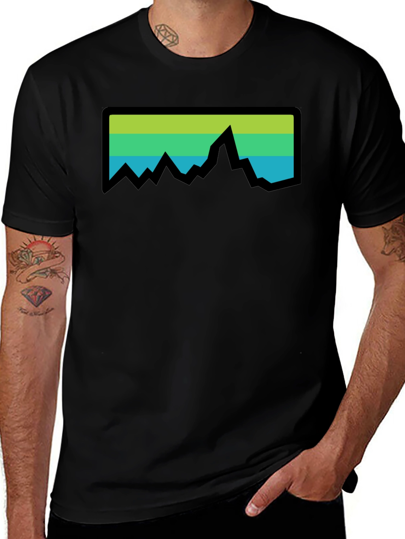 Mountain Range Graphic Tee - Black