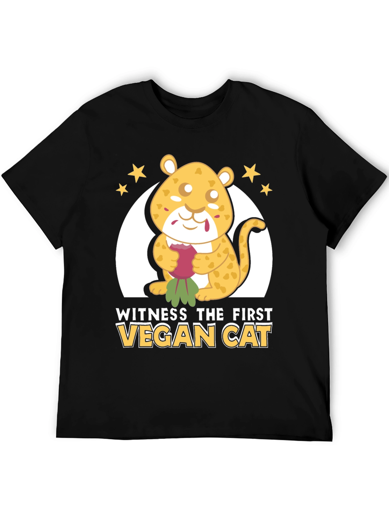 Vegan Cat T-Shirt - Cute Cartoon Animal Tee
