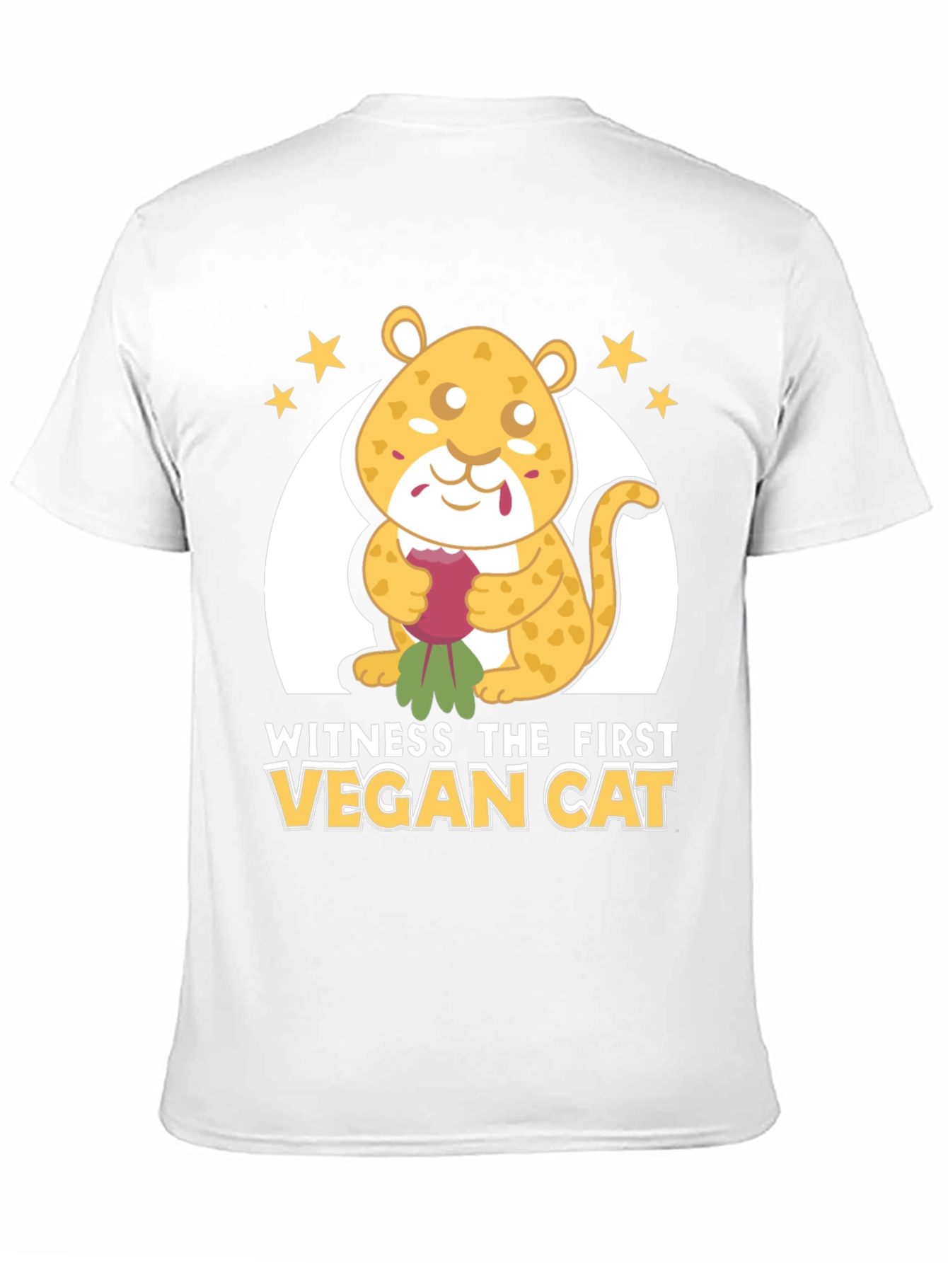 Vegan Cat T-Shirt - Cute Cartoon Animal Tee