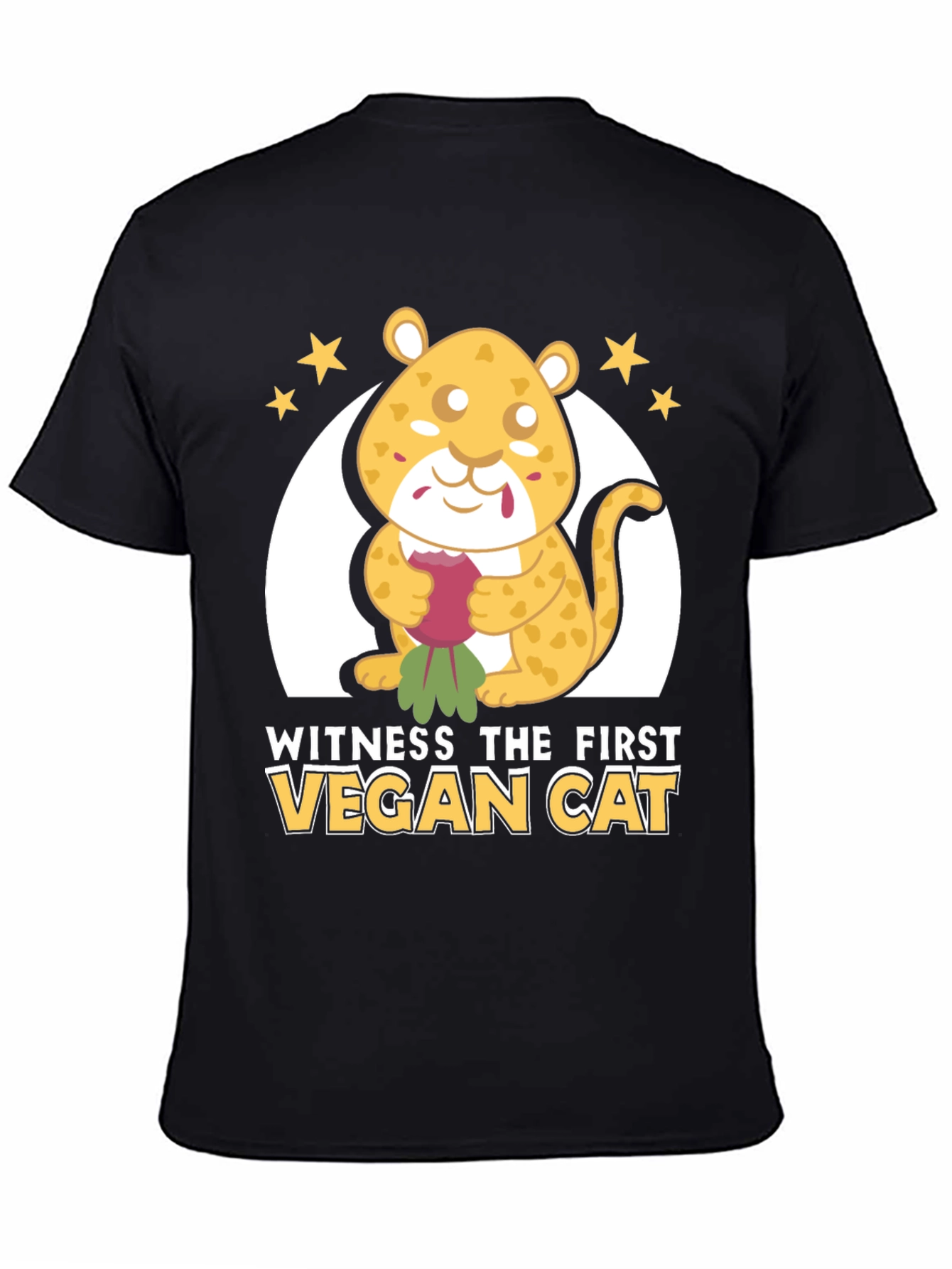 Vegan Cat T-Shirt - Cute Cartoon Animal Tee