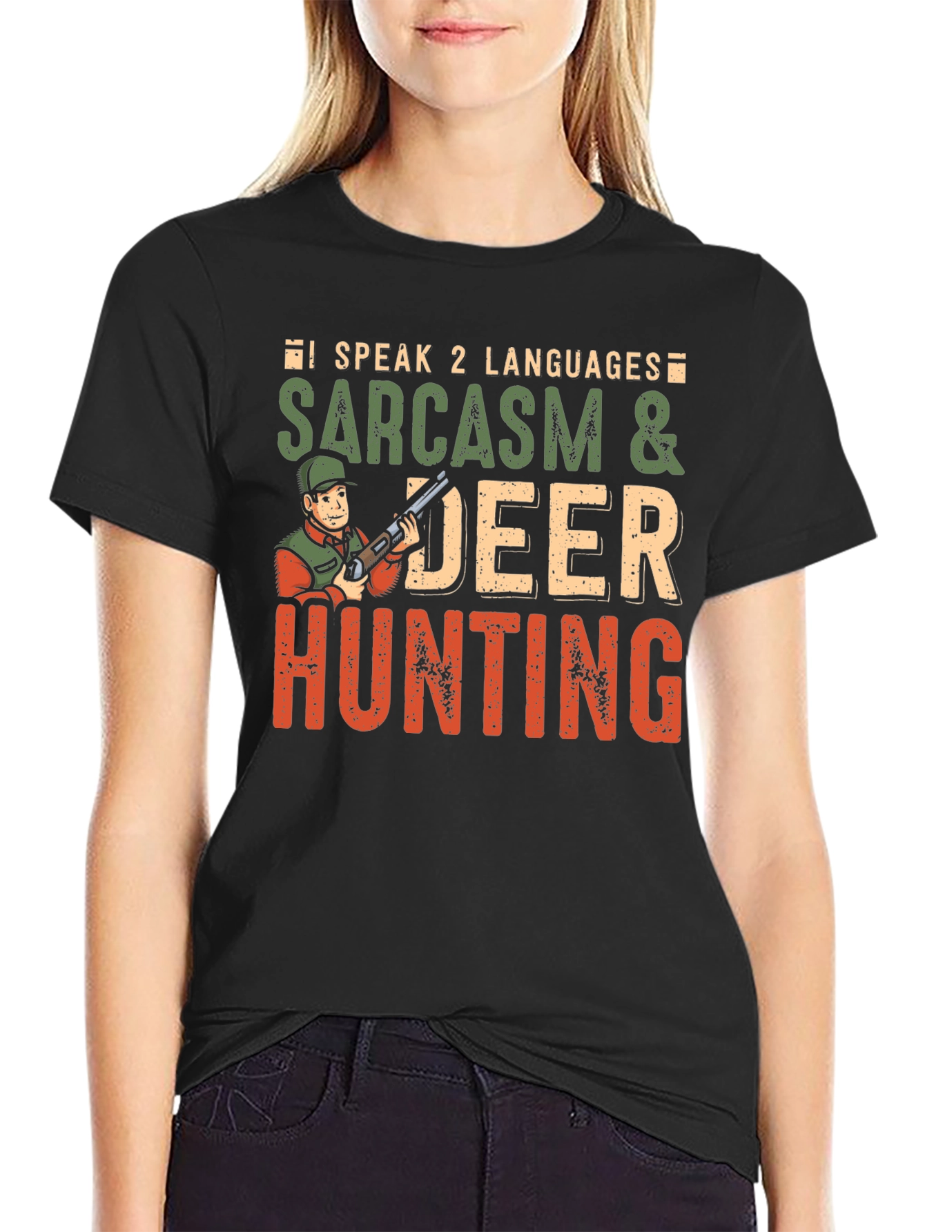 Sarcasm & Deer Hunting Graphic T-Shirt