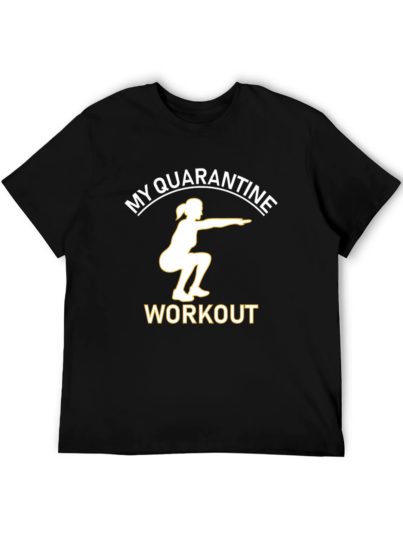 Quarantine Workout Graphic Tee - Black Cotton T-Shirt