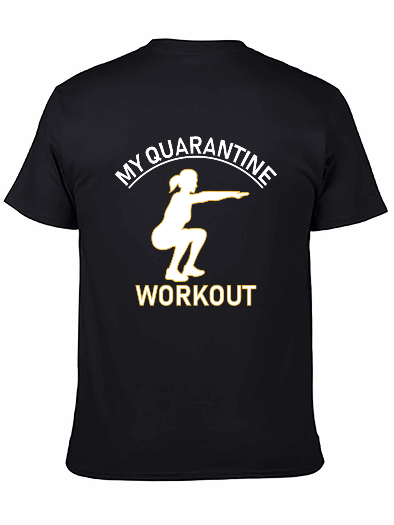 Quarantine Workout Graphic Tee - Black Cotton T-Shirt