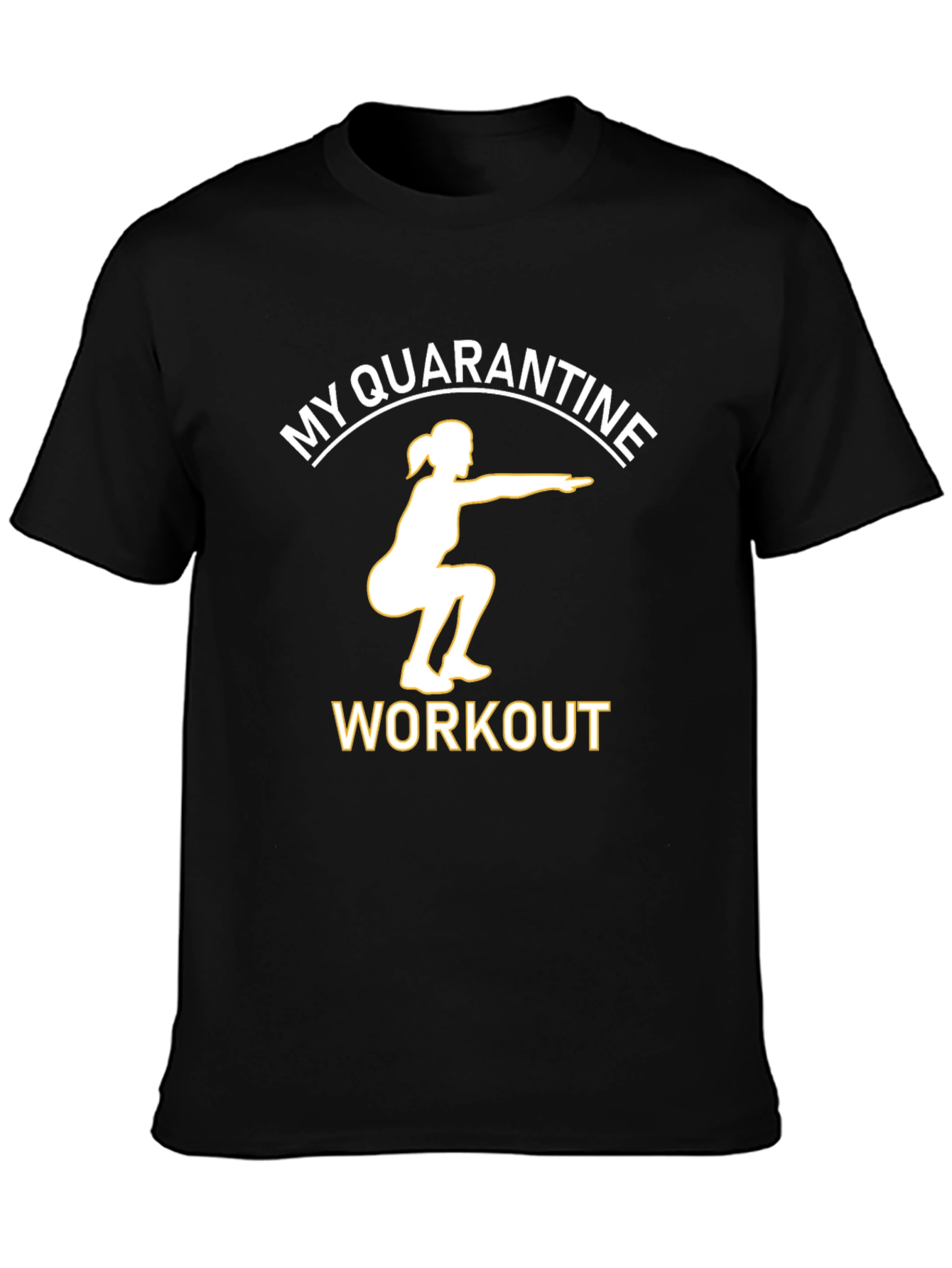 Quarantine Workout Graphic Tee - Black Cotton T-Shirt