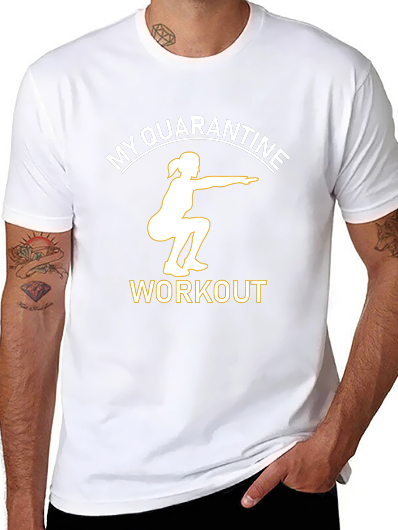 Quarantine Workout Graphic Tee - Black Cotton T-Shirt