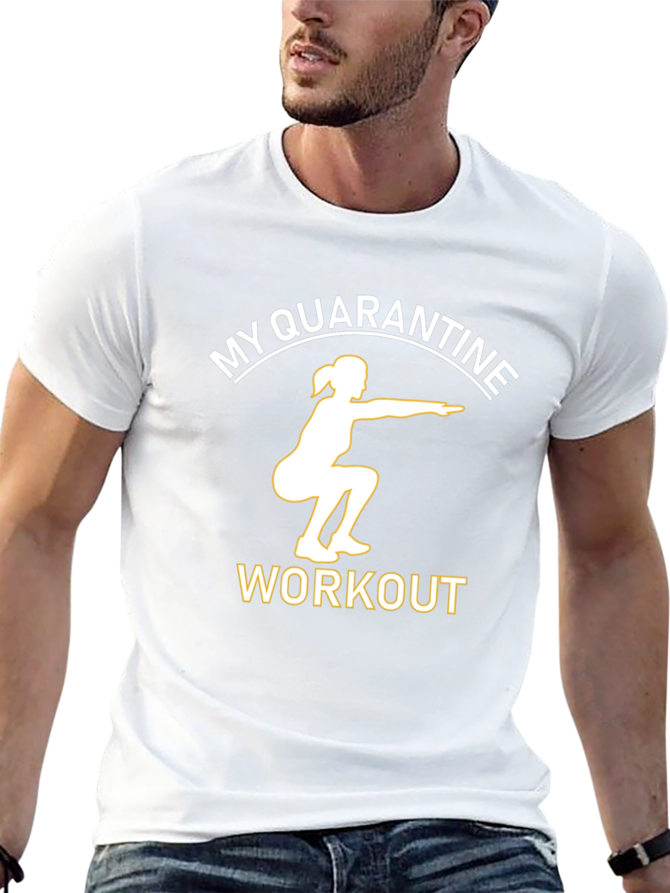 Quarantine Workout Graphic Tee - Black Cotton T-Shirt