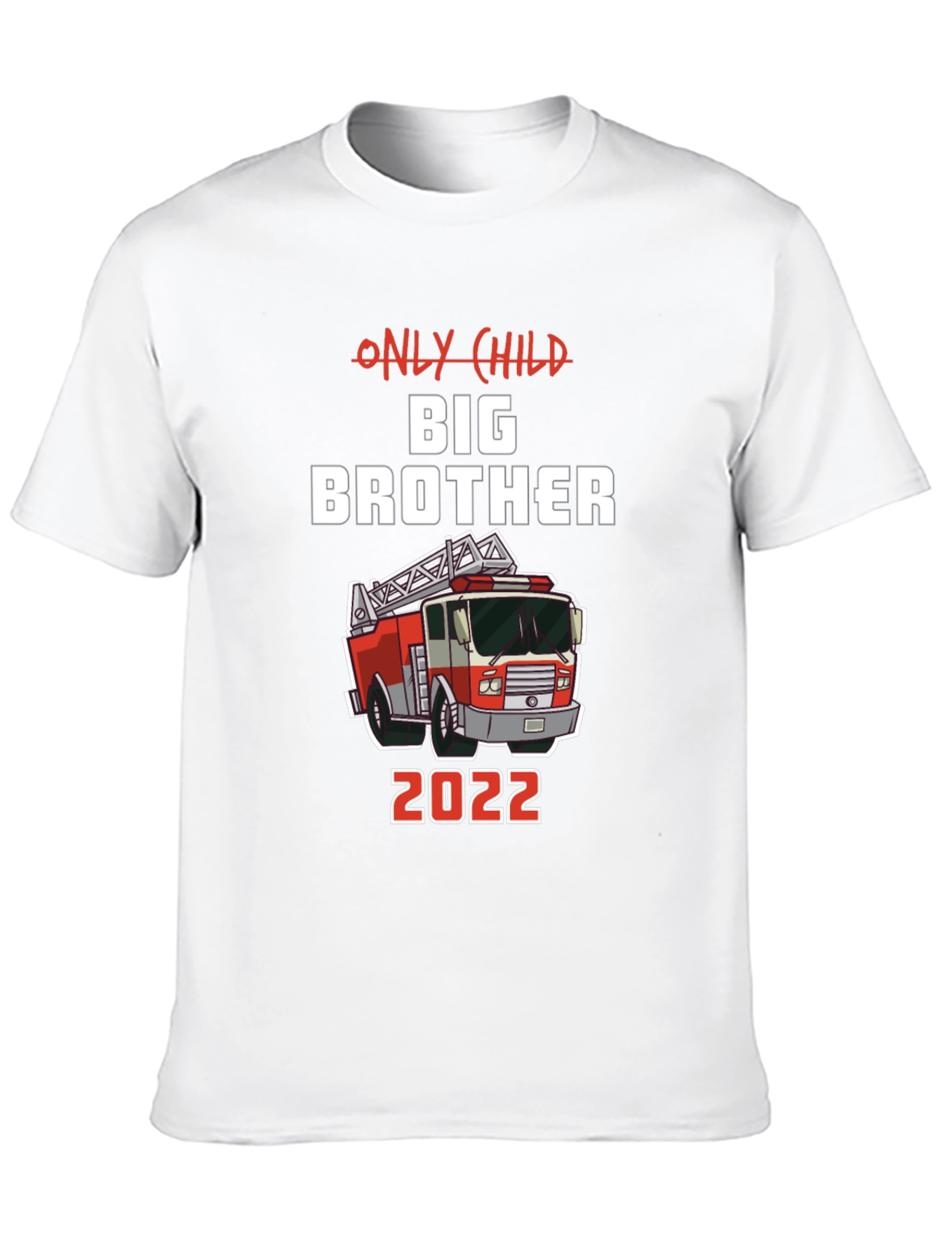 Only Child Big Brother 2022 Fire Truck T-Shirt