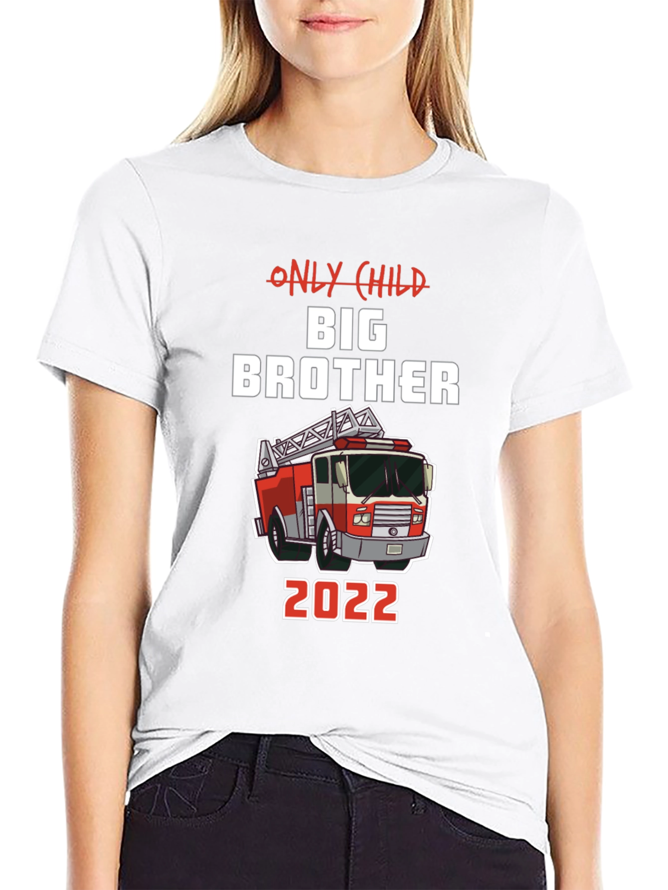 Only Child Big Brother 2022 Fire Truck T-Shirt