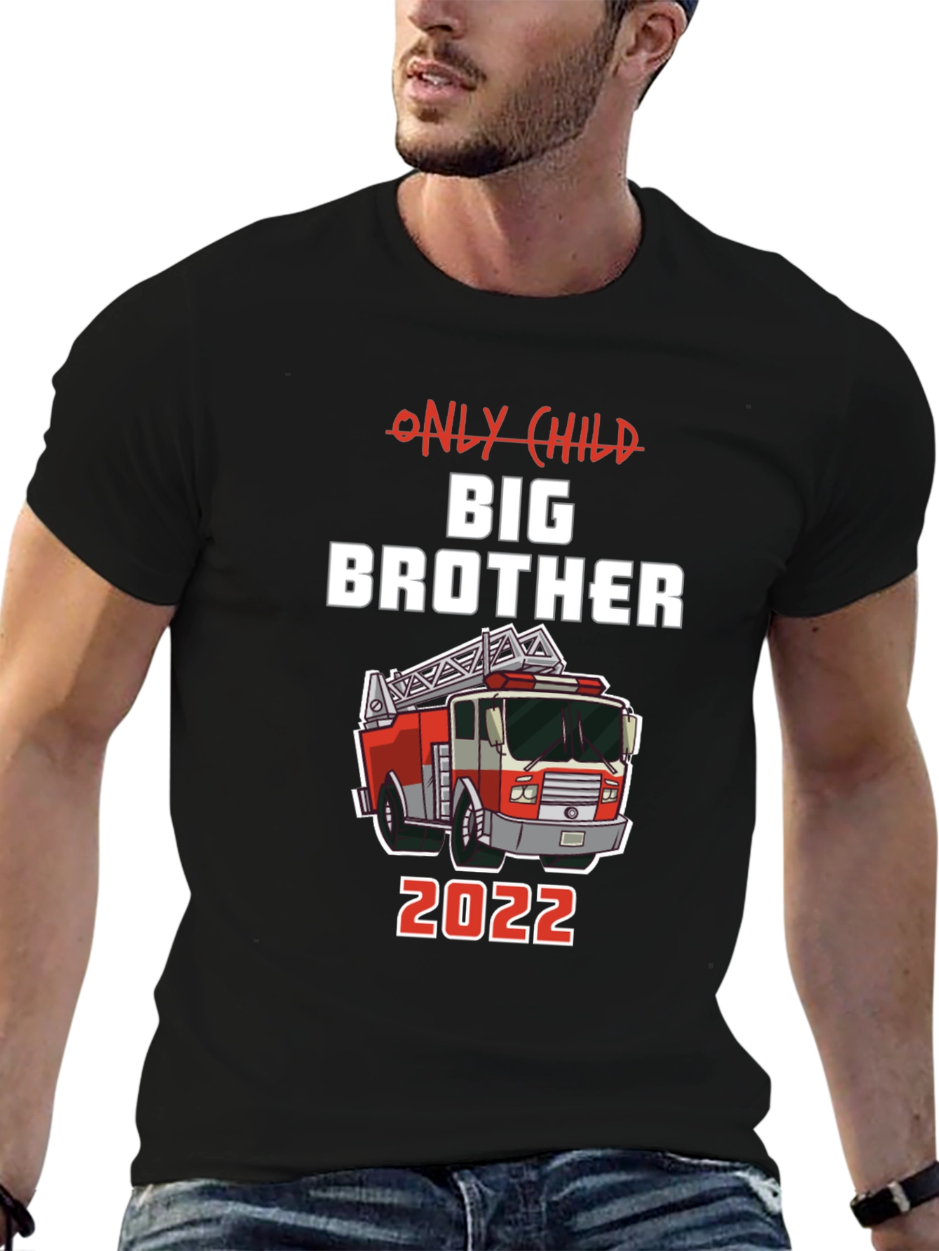 Only Child Big Brother 2022 Fire Truck T-Shirt