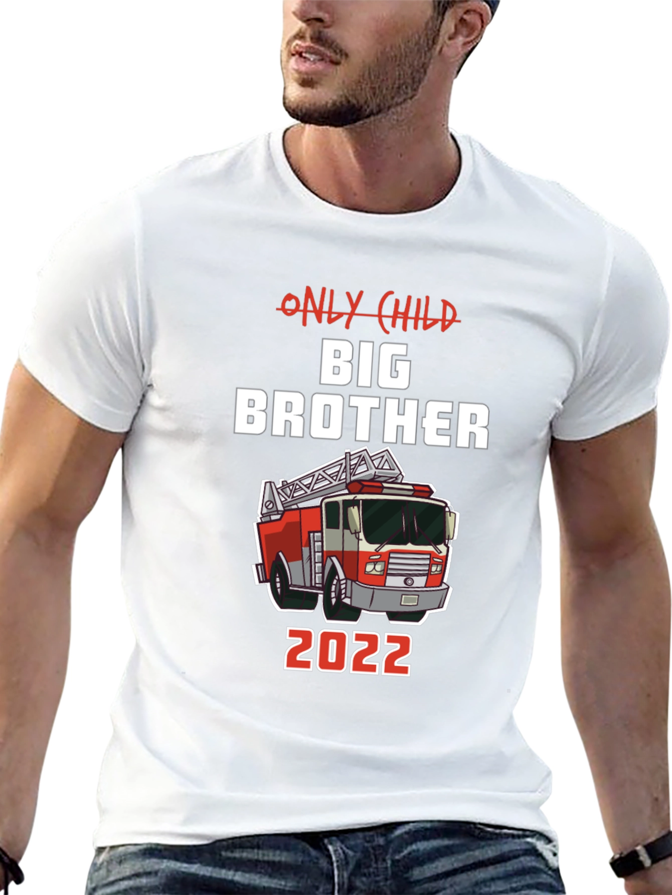 Only Child Big Brother 2022 Fire Truck T-Shirt