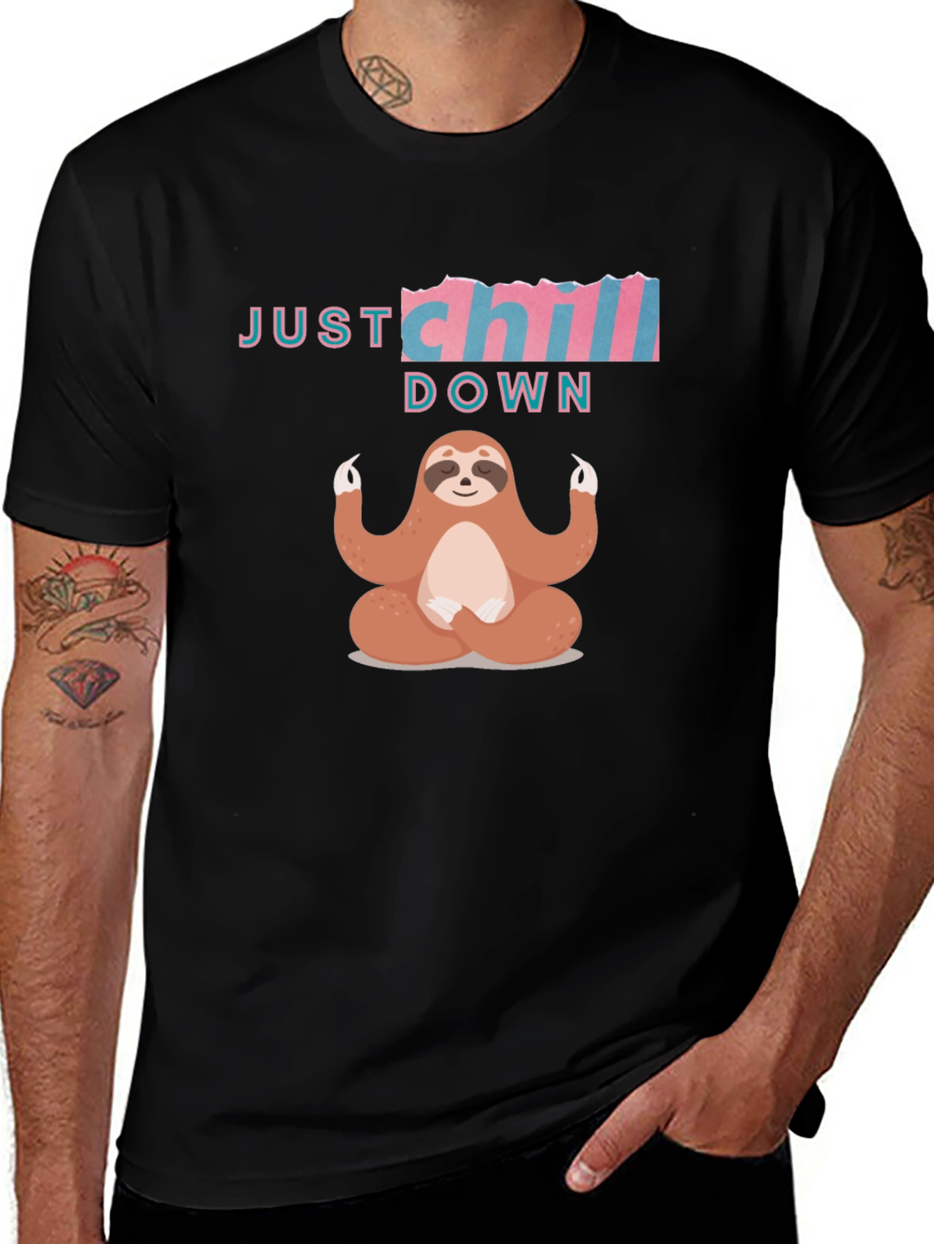 Just Chill Down Sloth T-Shirt - Relax & Meditate