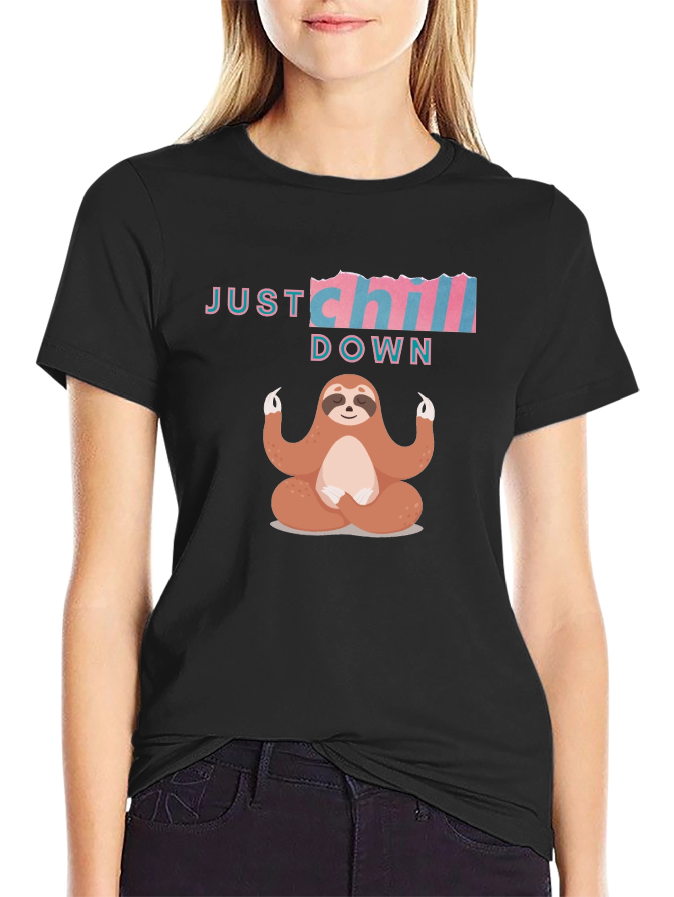Just Chill Down Sloth T-Shirt - Relax & Meditate