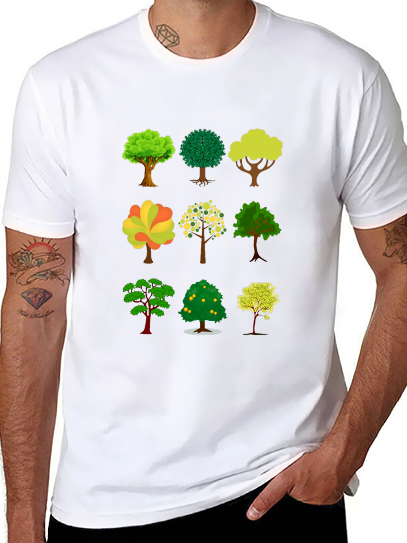 Tree Print Black T-Shirt