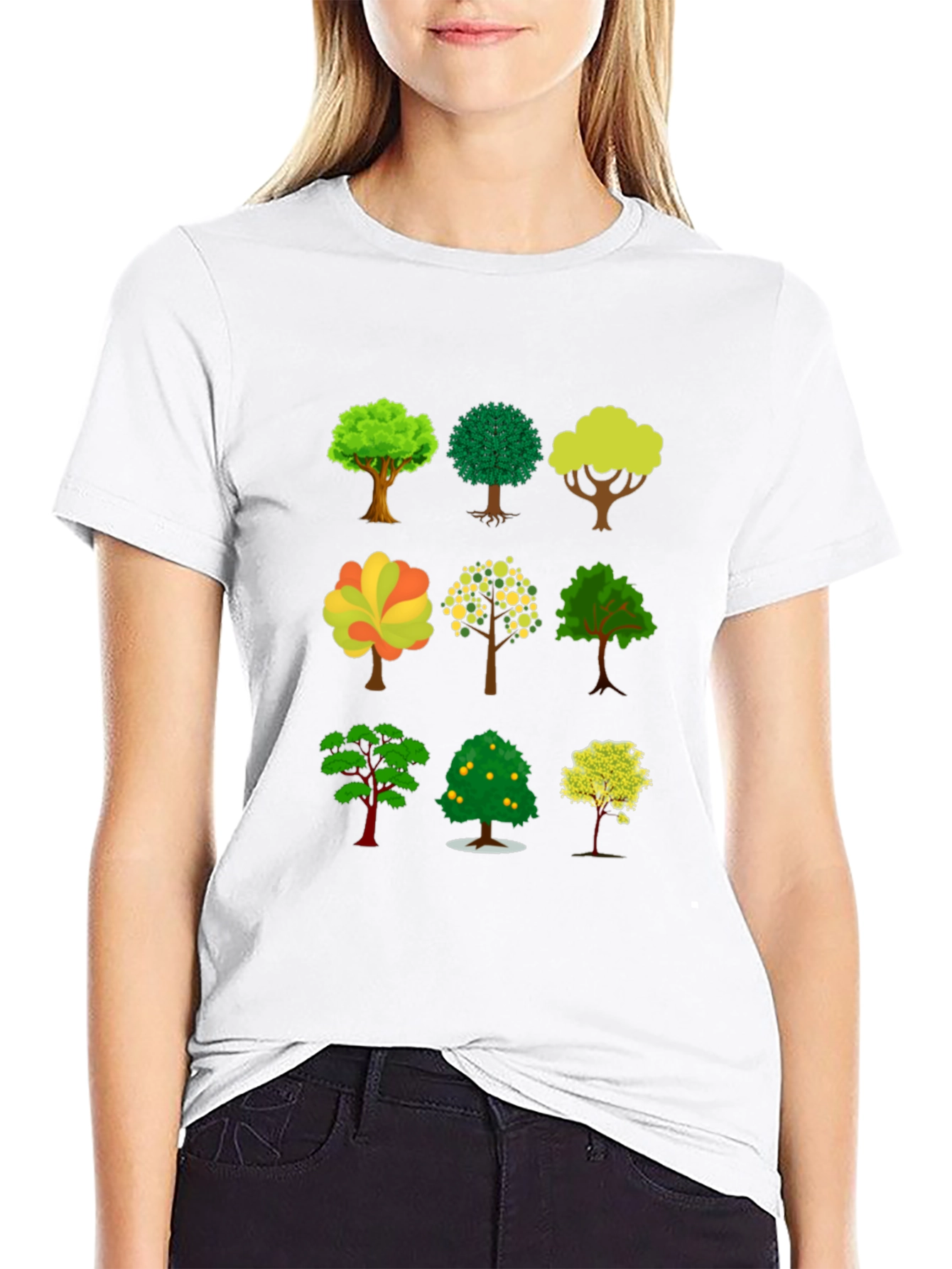 Tree Print Black T-Shirt