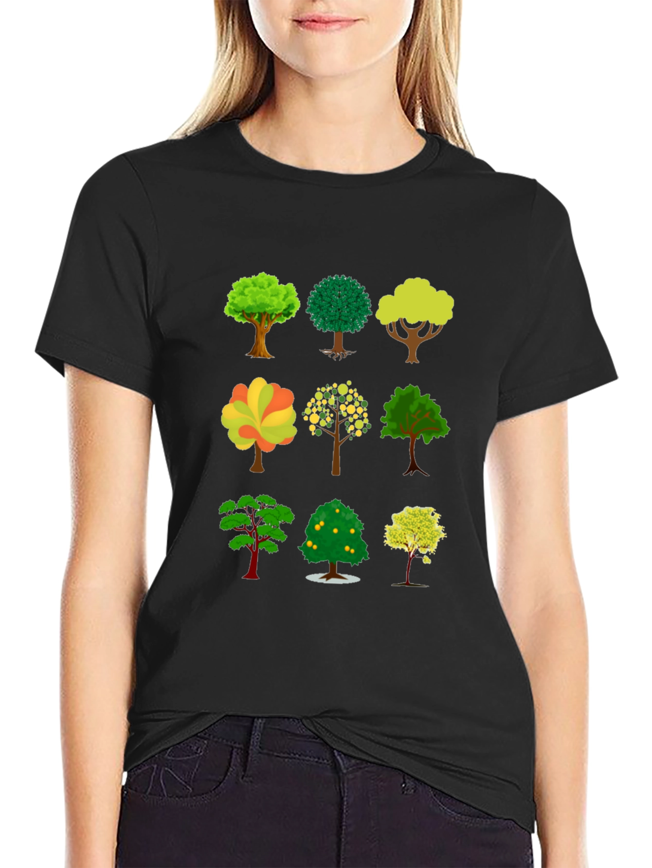 Tree Print Black T-Shirt