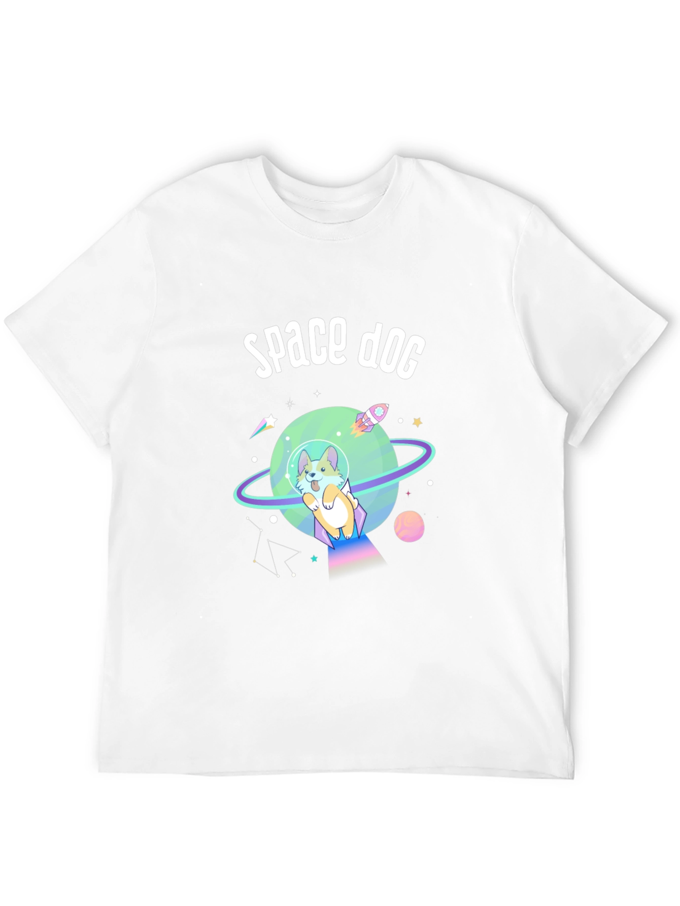 Space Dog Graphic T-Shirt - Black