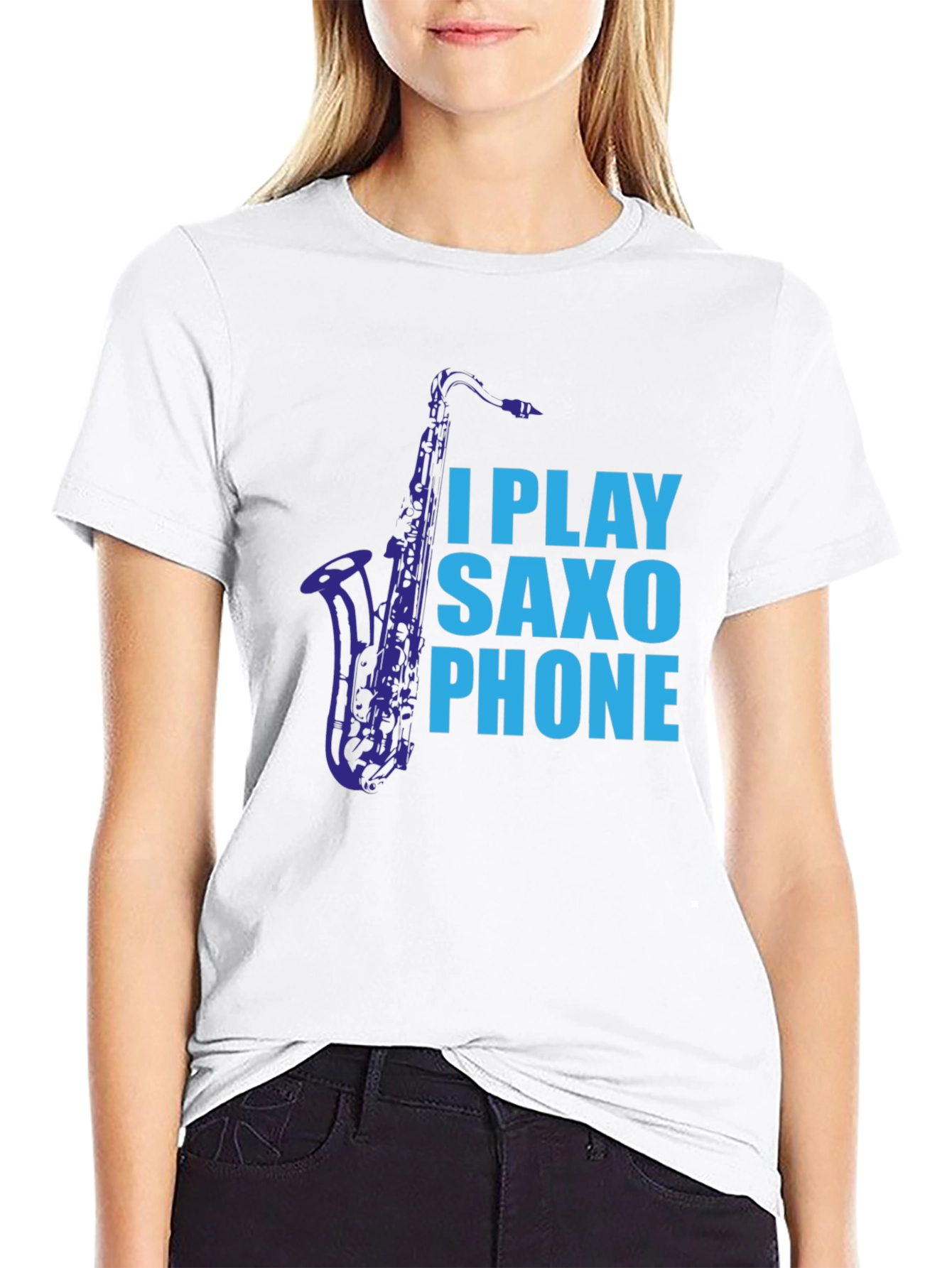 I Play Saxophone Black Graphic Tee