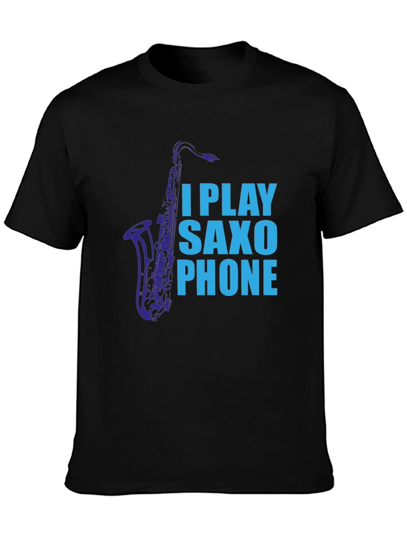 I Play Saxophone Black Graphic Tee