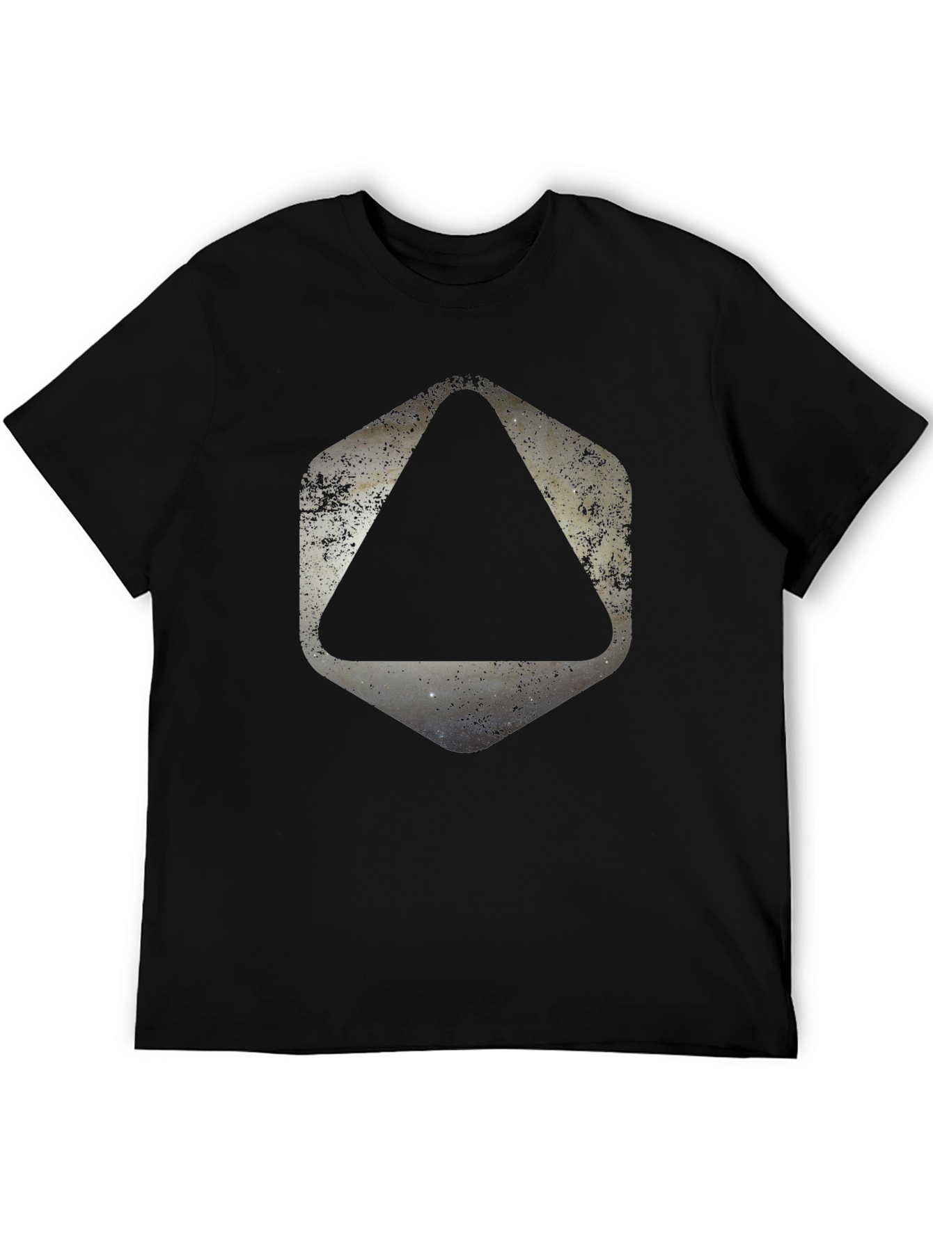 Geometric Graphic Print Black T-Shirt