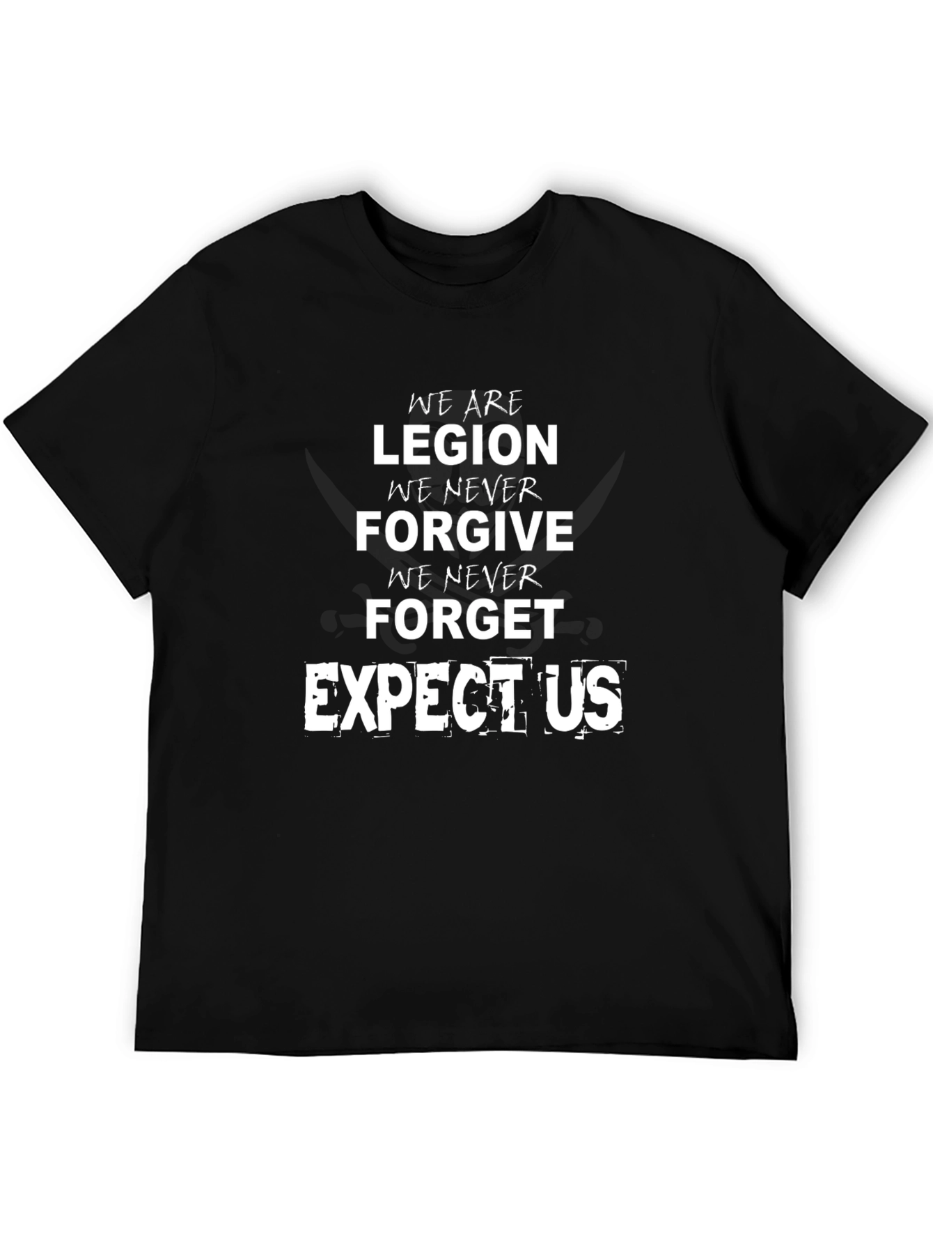 We Are Legion Slogan Graphic Tee - Black