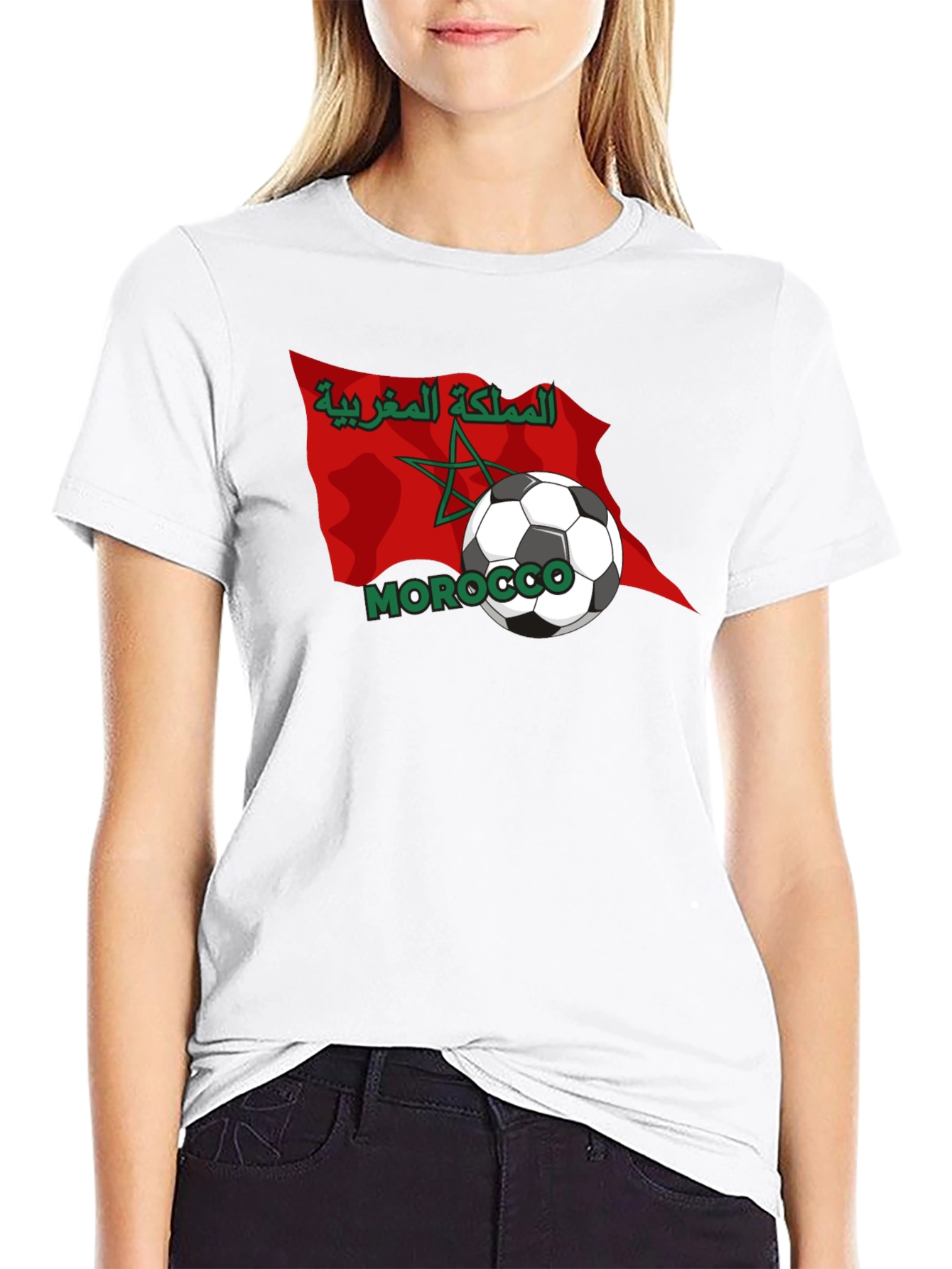 Morocco Soccer Flag Graphic Tee