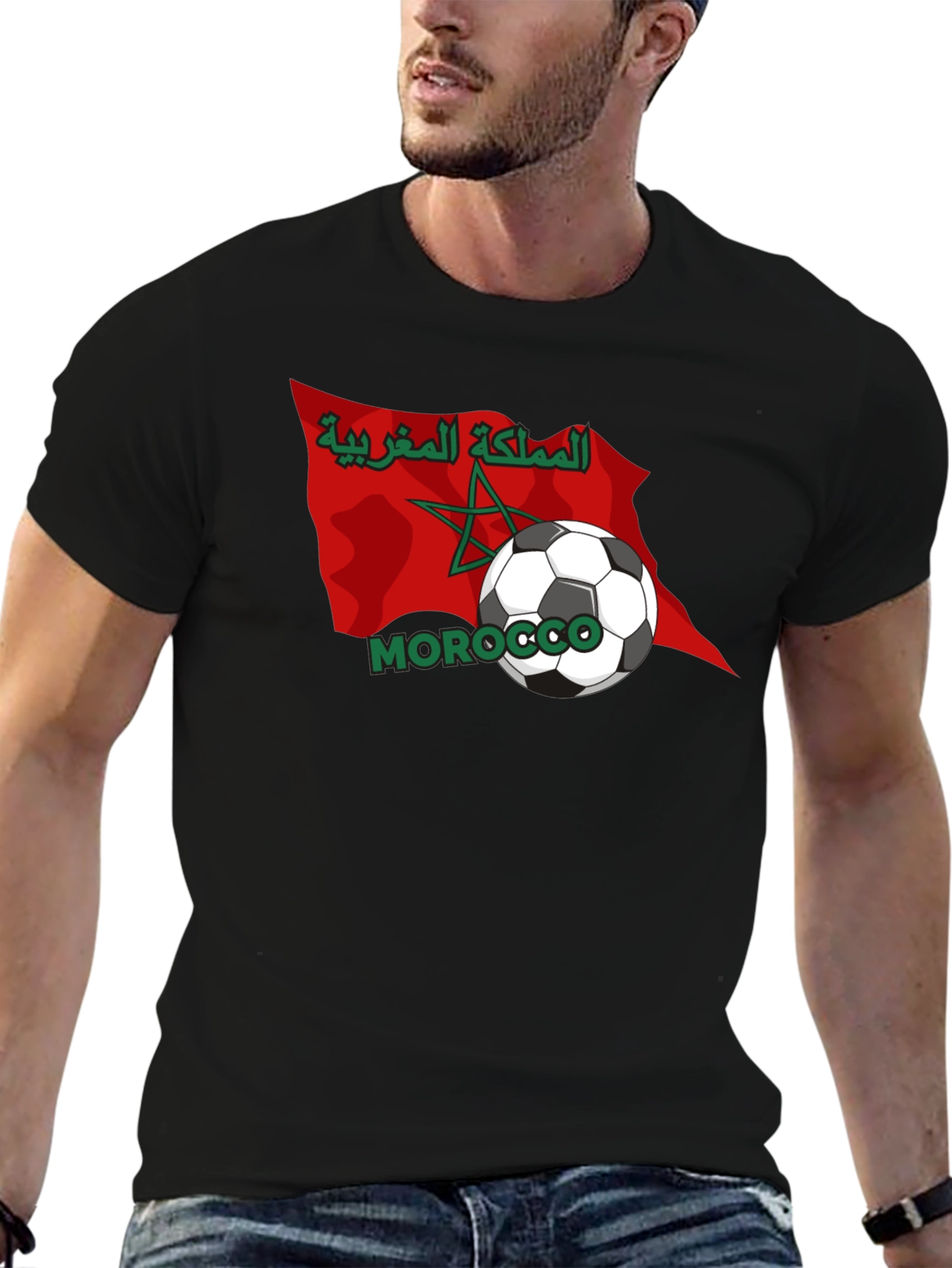 Morocco Soccer Flag Graphic Tee