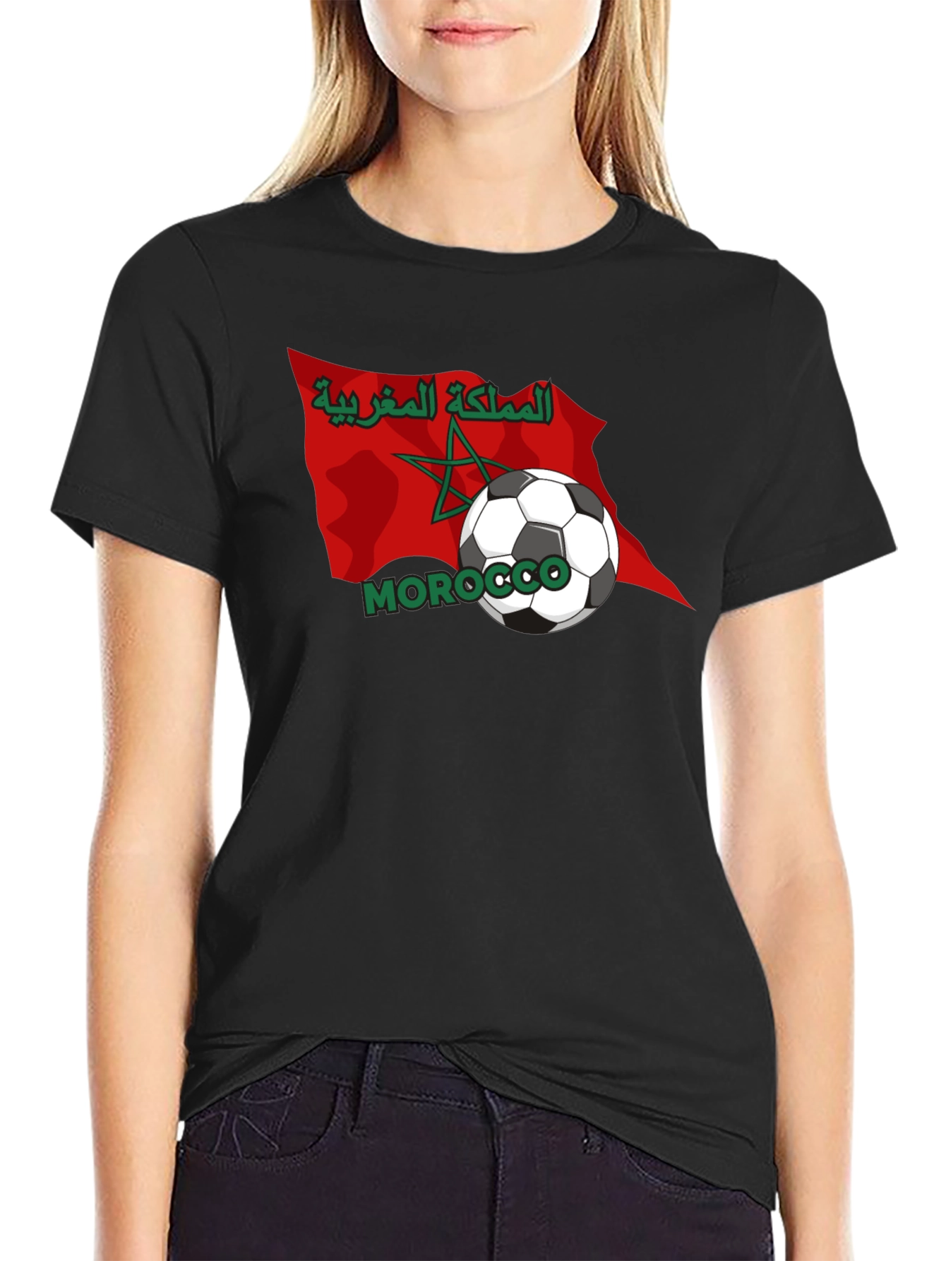 Morocco Soccer Flag Graphic Tee