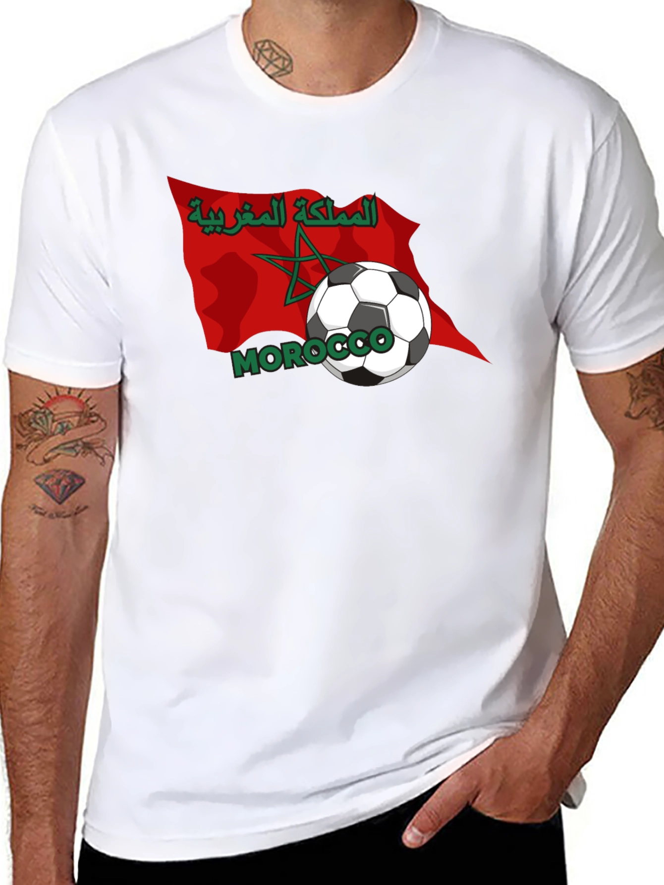 Morocco Soccer Flag Graphic Tee
