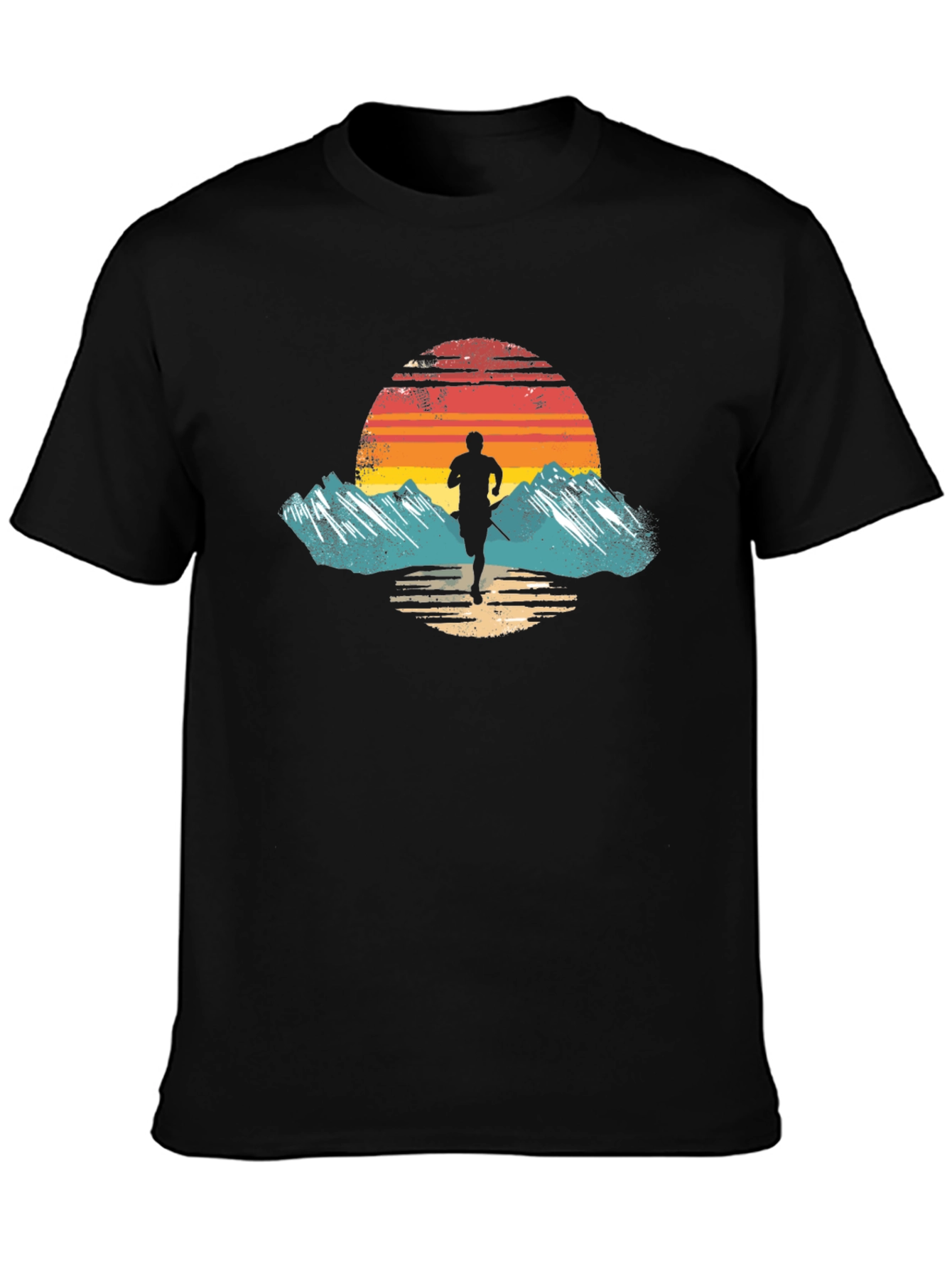 Trail Runner Sunset Graphic Tee - Retro Style