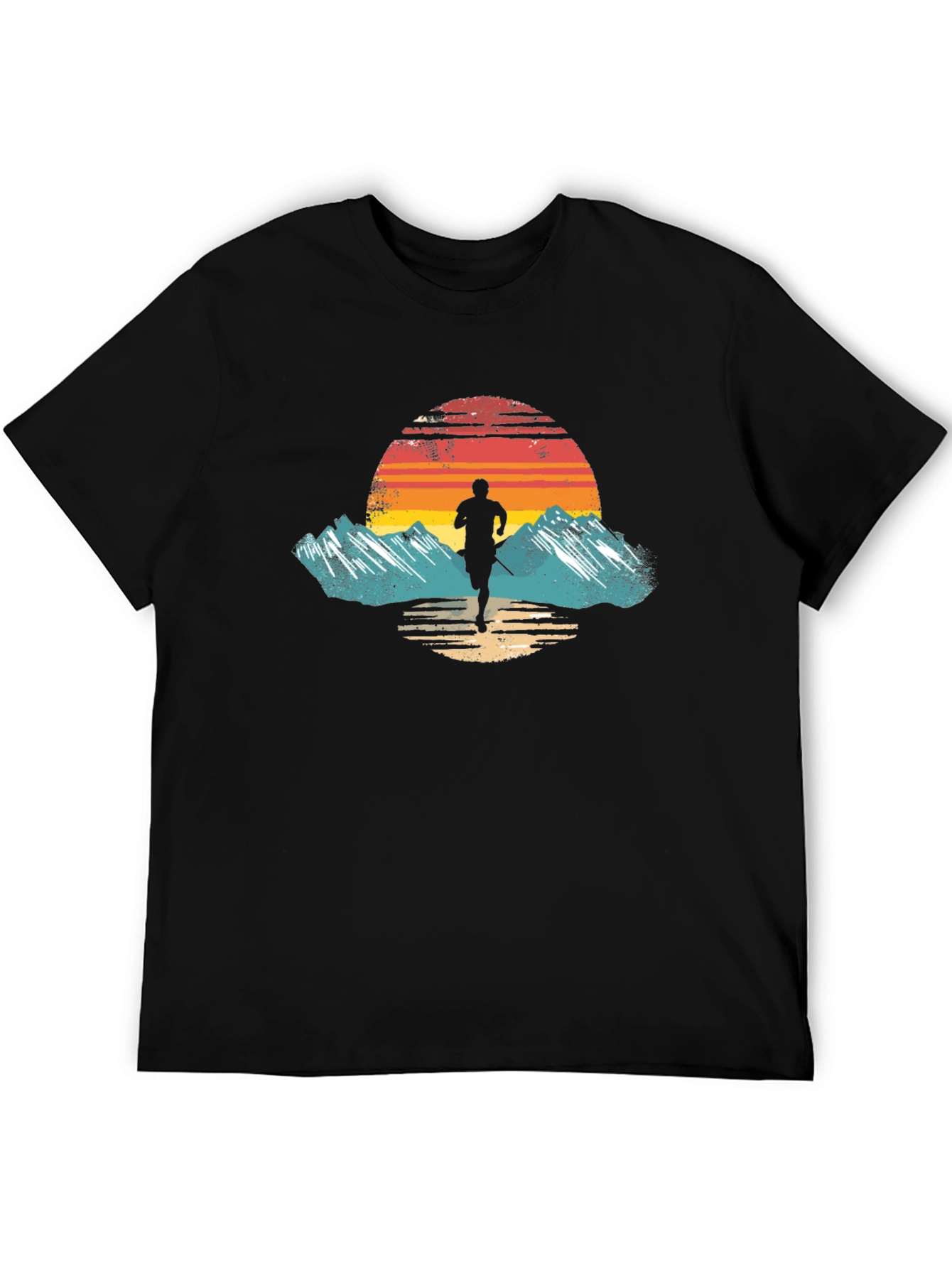 Trail Runner Sunset Graphic Tee - Retro Style