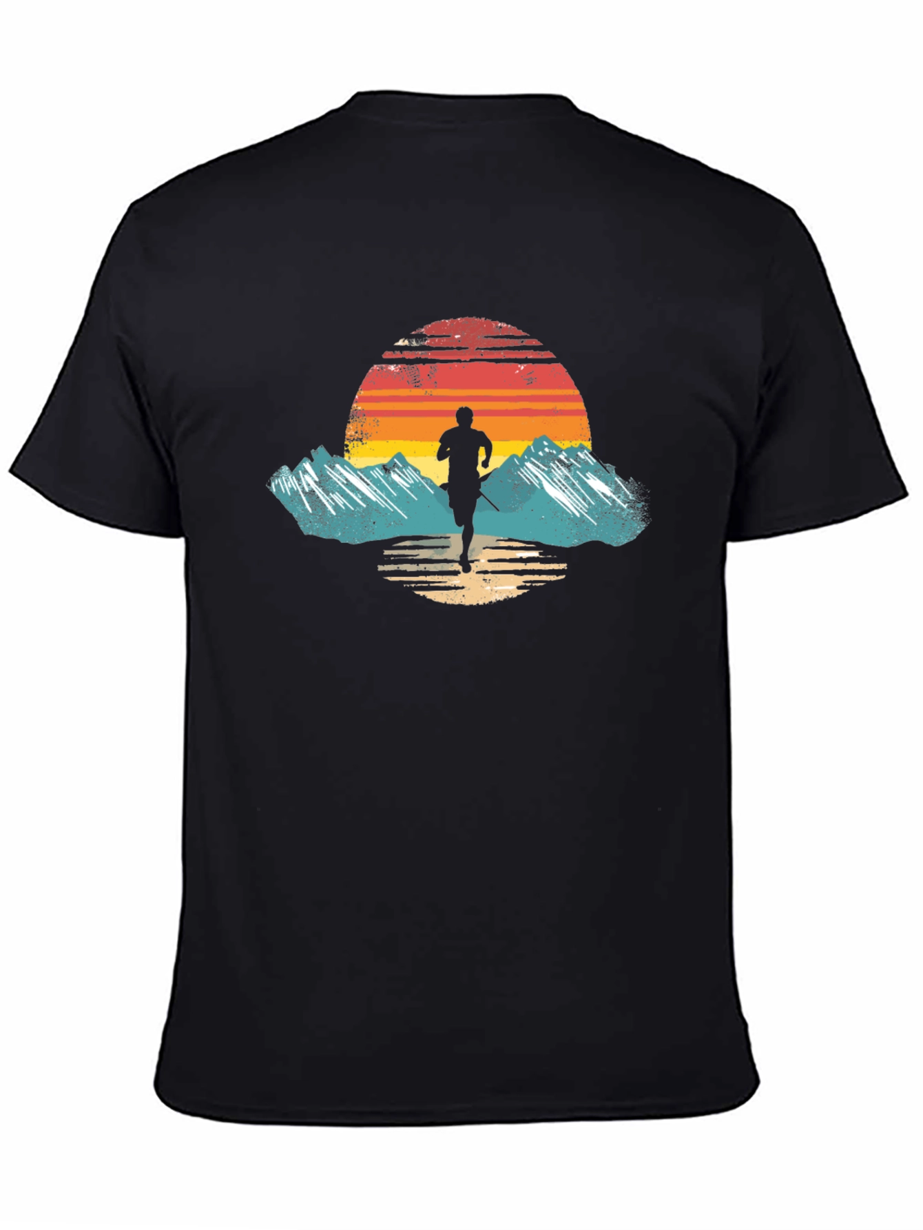 Trail Runner Sunset Graphic Tee - Retro Style