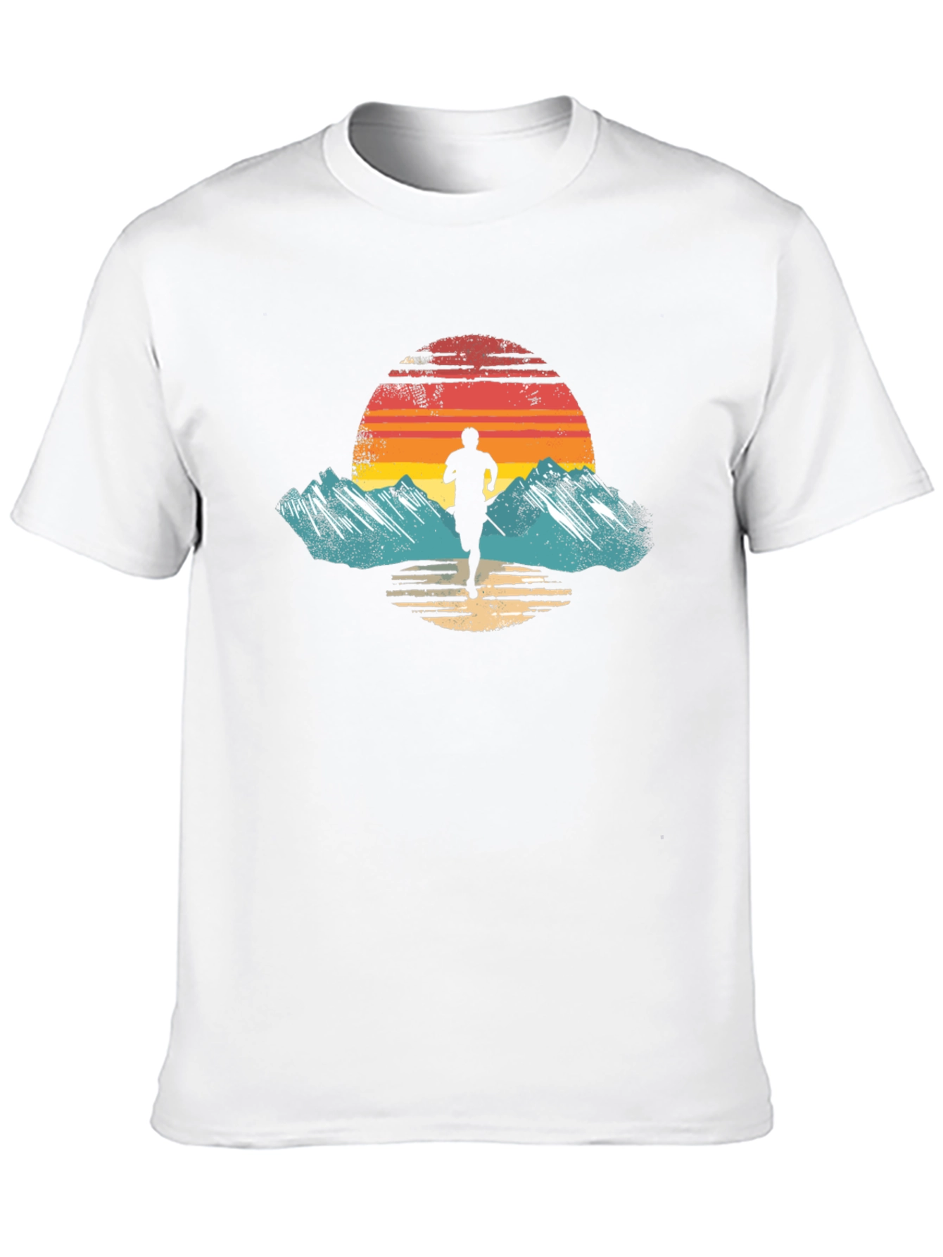 Trail Runner Sunset Graphic Tee - Retro Style